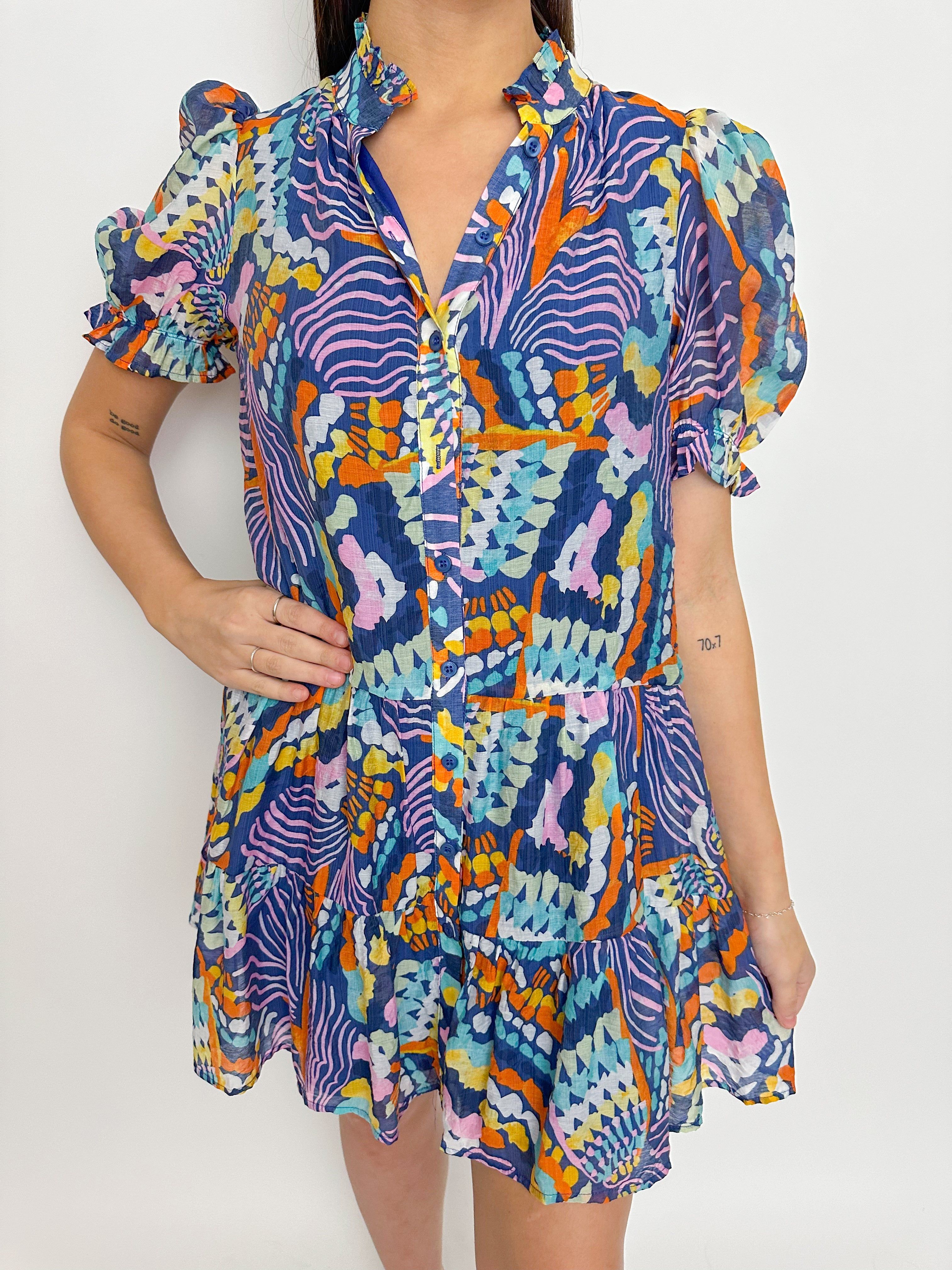 Tristan Printed Mini Dress sold by Mimosa product image thumbnail 2