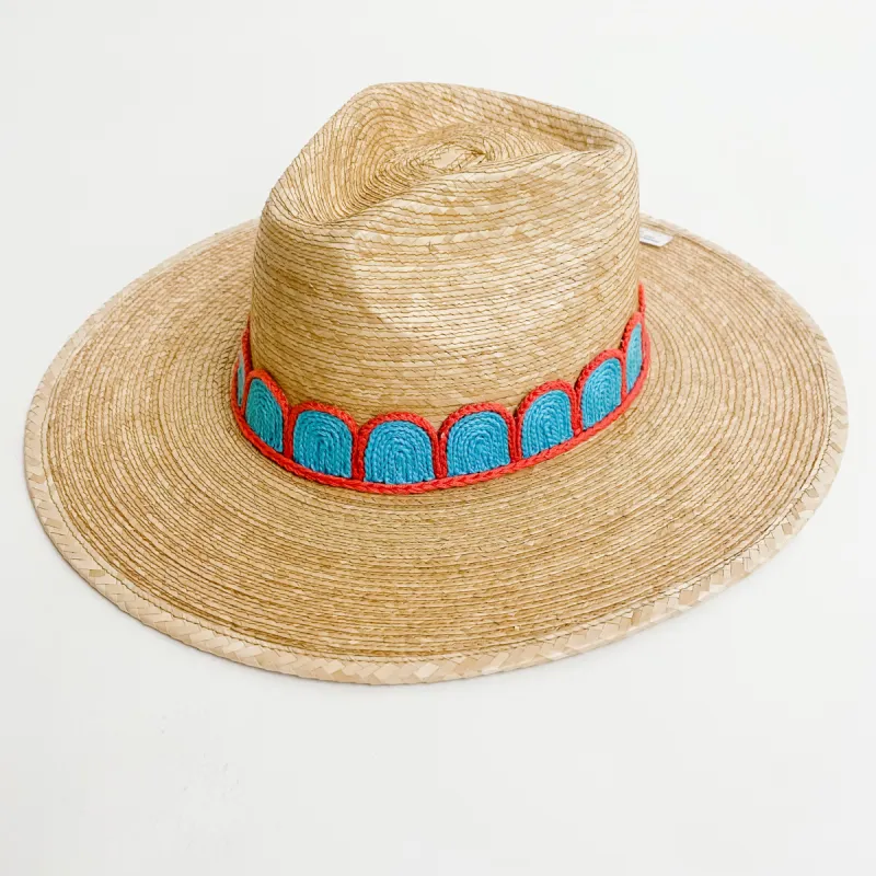 ST Gloria Turquoise Crochet Palm Sun Hat sold by Mimosa