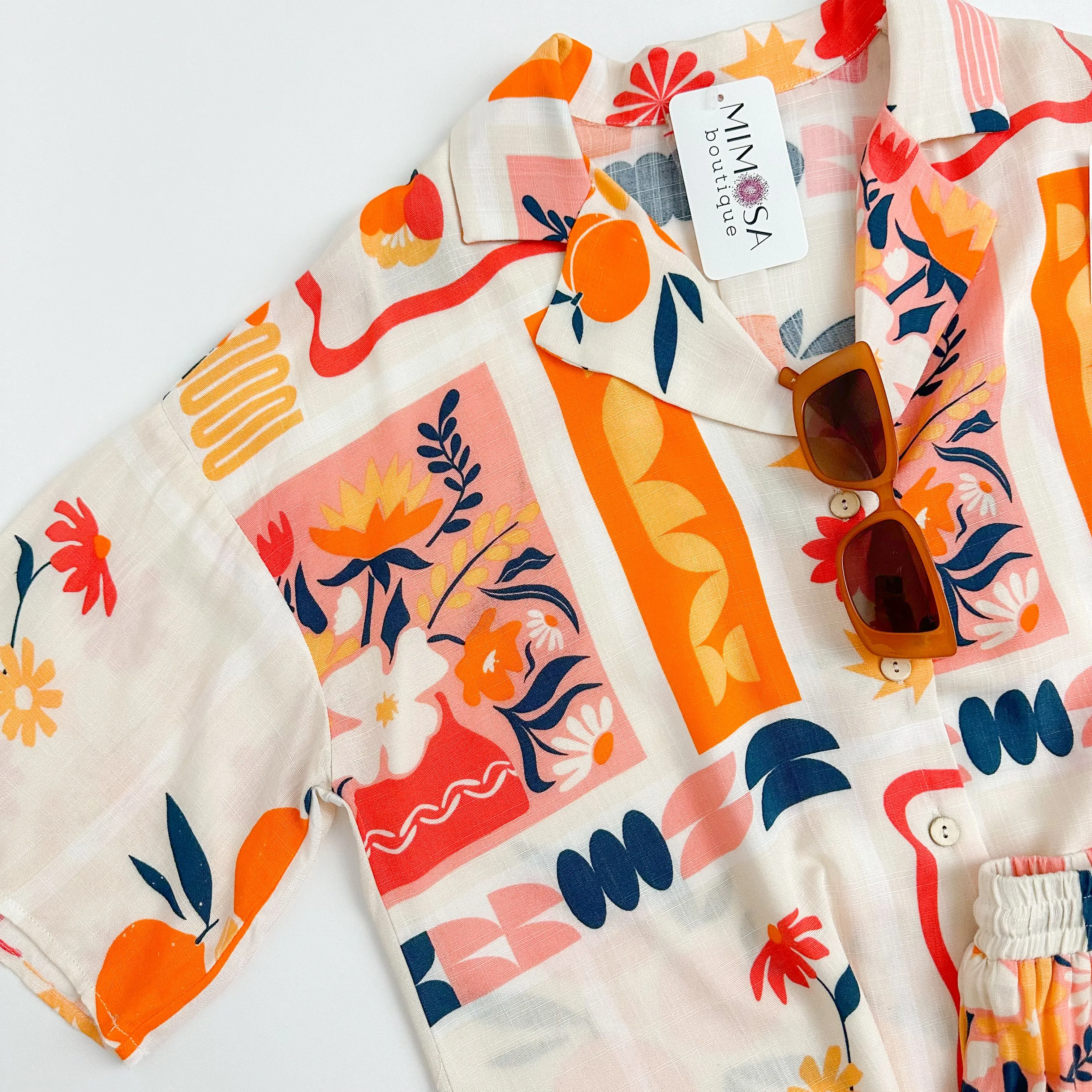 Citrus Summer Button Up & Short Set sold by Mimosa product image thumbnail 4