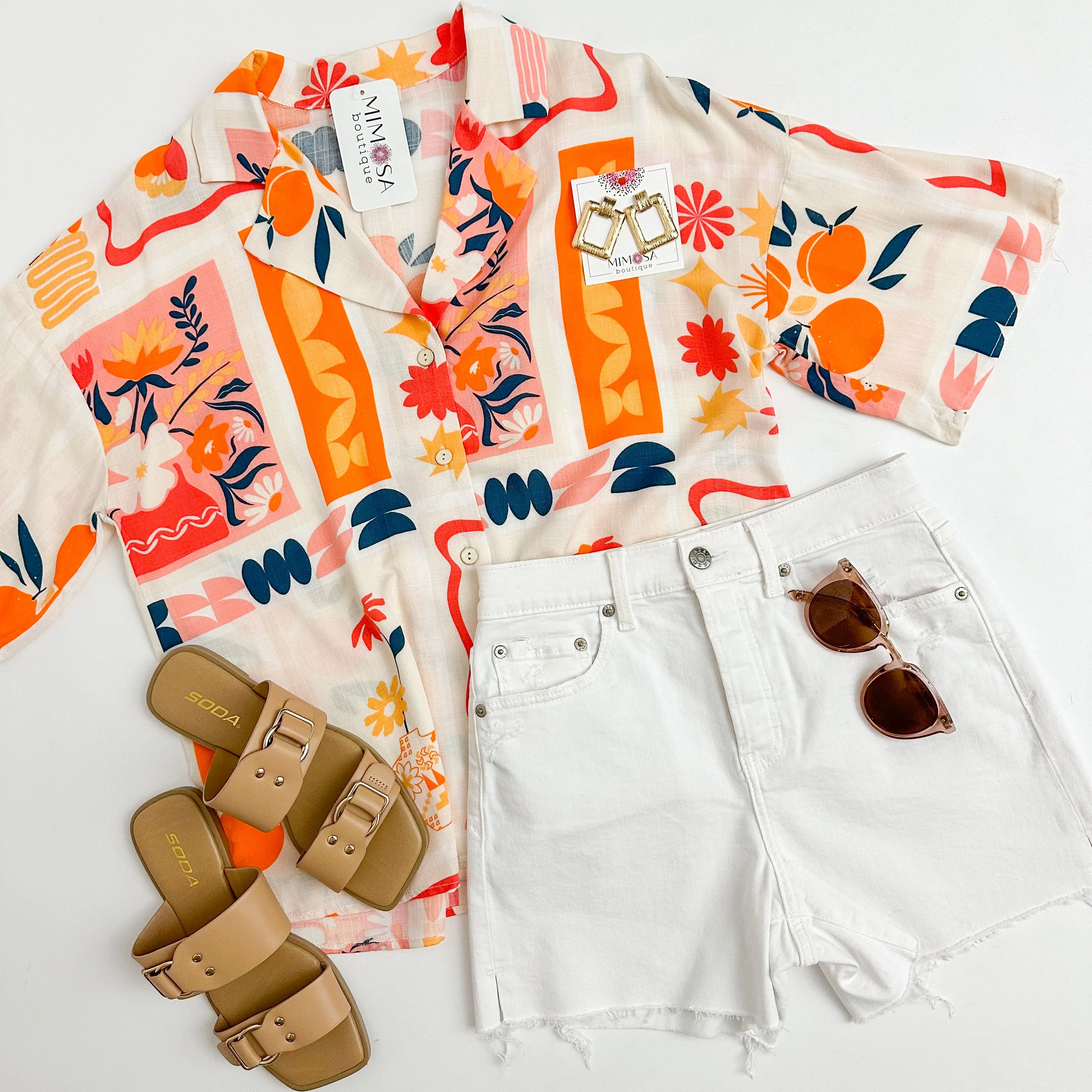 Citrus Summer Button Up & Short Set sold by Mimosa product image thumbnail 2