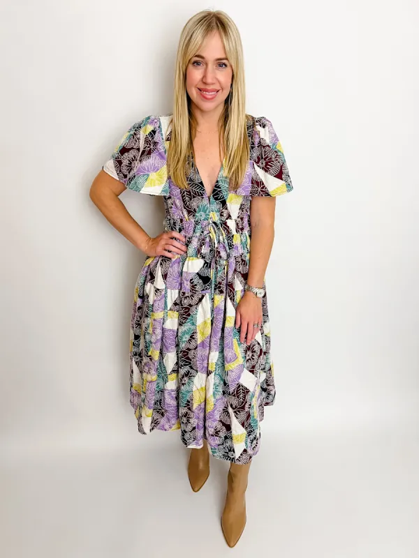 Cosette Floral Embroidered Midi Dress sold by Mimosa