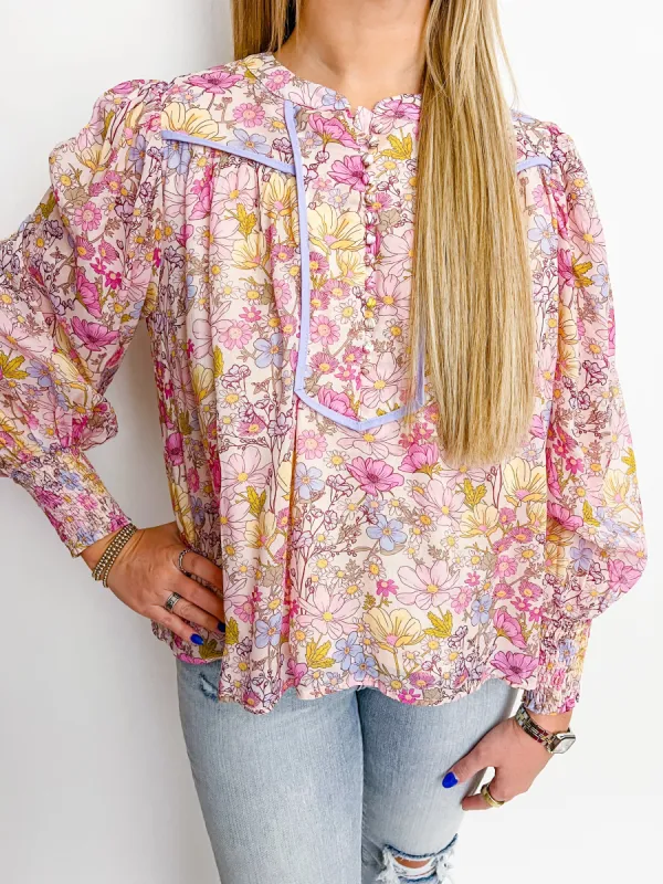 Berkshire Floral LS Blouse sold by Mimosa