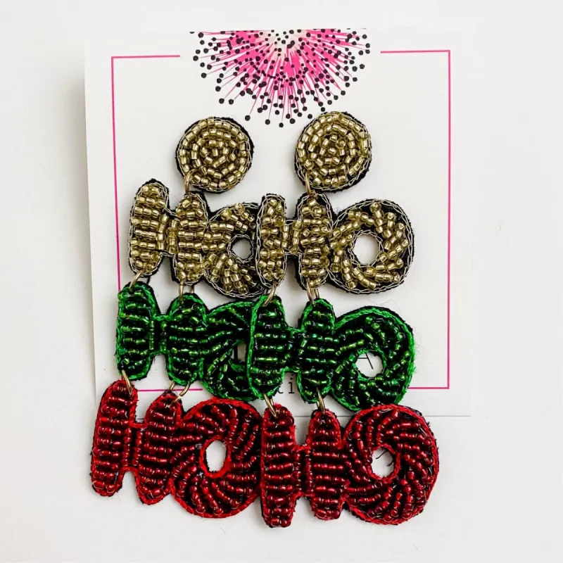 Ho Ho Ho Beaded Earring sold by Mimosa