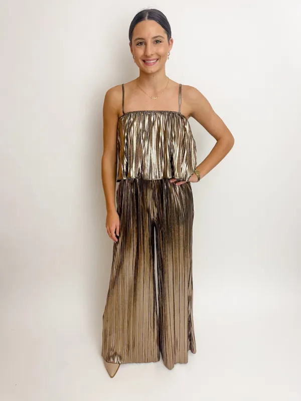 Livia Pleated Crop Tank sold by Mimosa