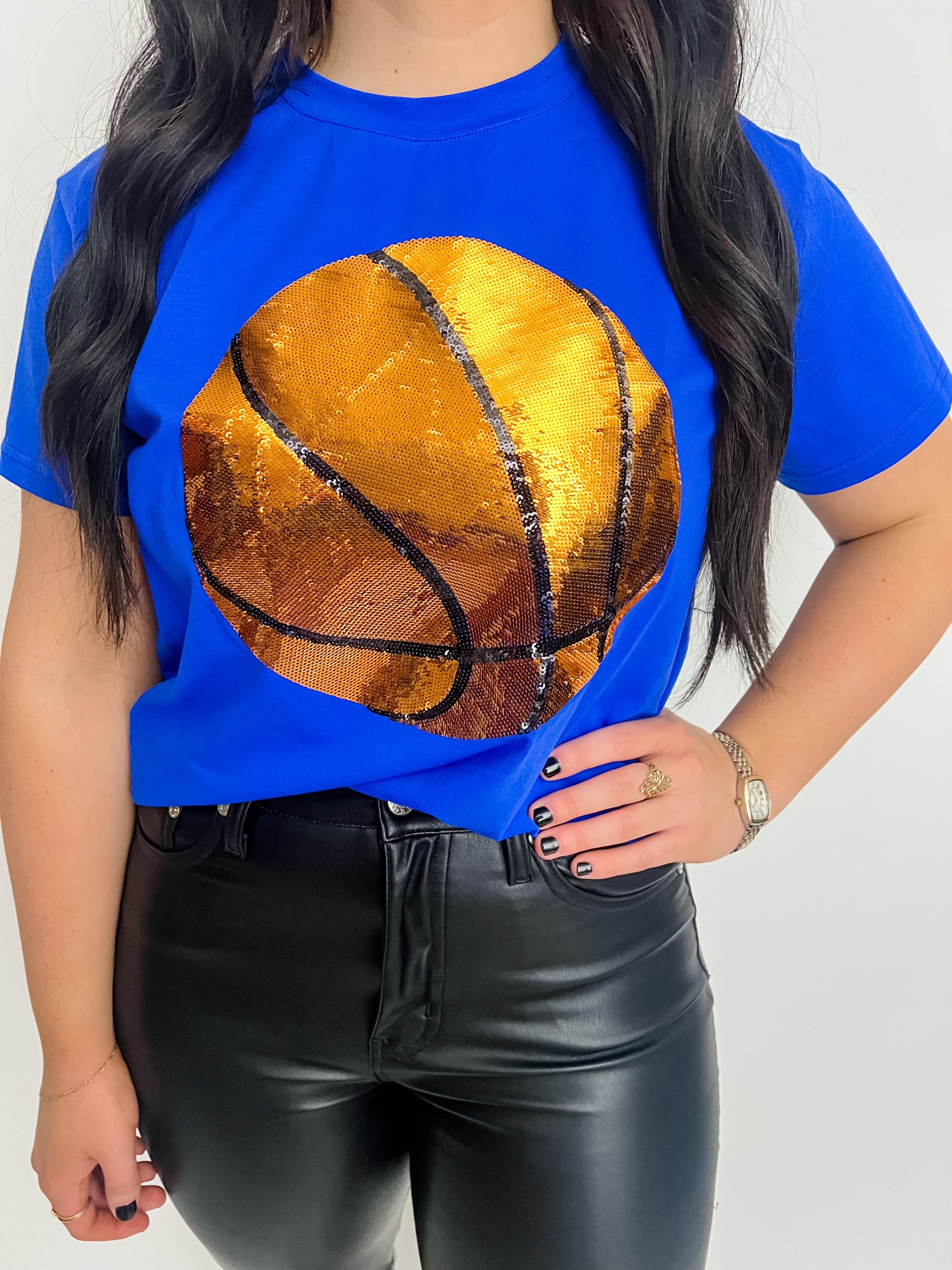 Sequin Basketball Tee Royal sold by Mimosa product image thumbnail 3