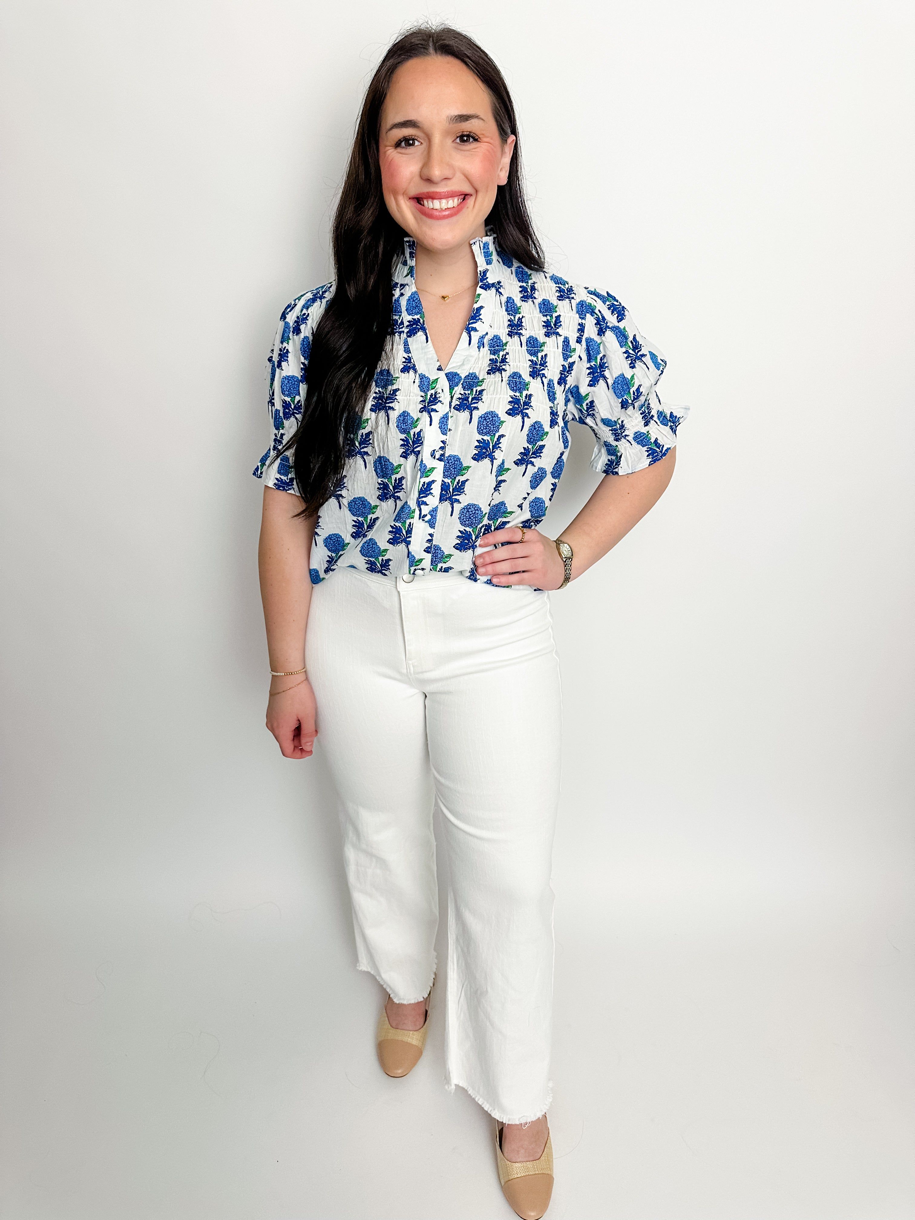 Hydrangea Heaven Button Up Blouse sold by Mimosa