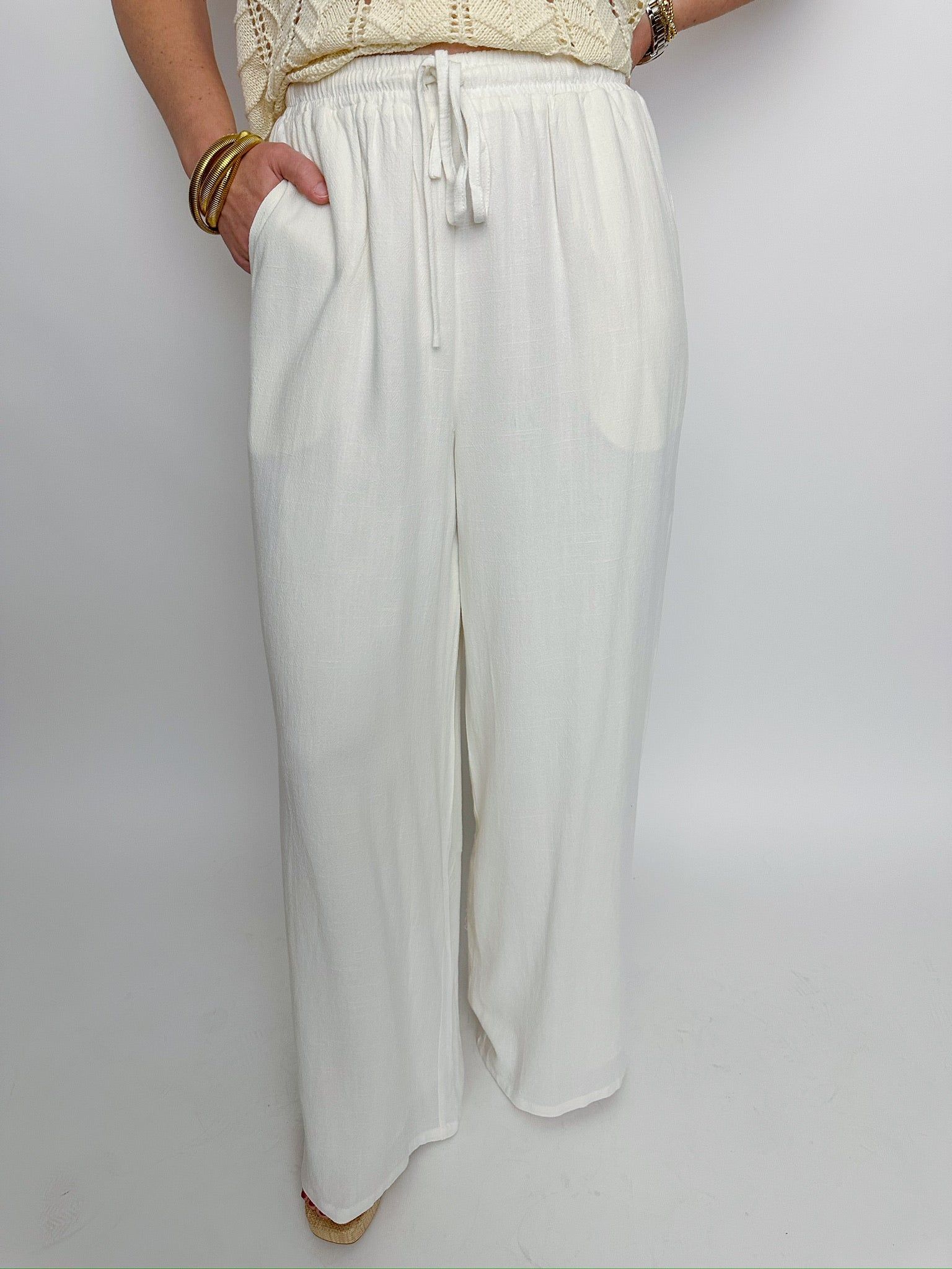 Sugarloaf Pull On Linen Pant sold by Mimosa