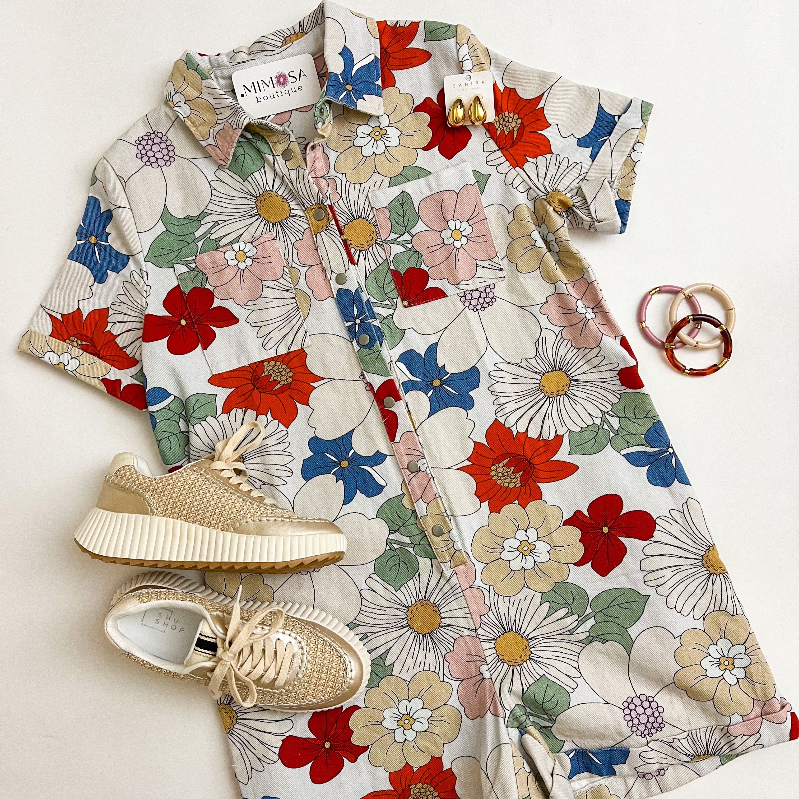 Good Life Floral Romper sold by Mimosa product image thumbnail 5