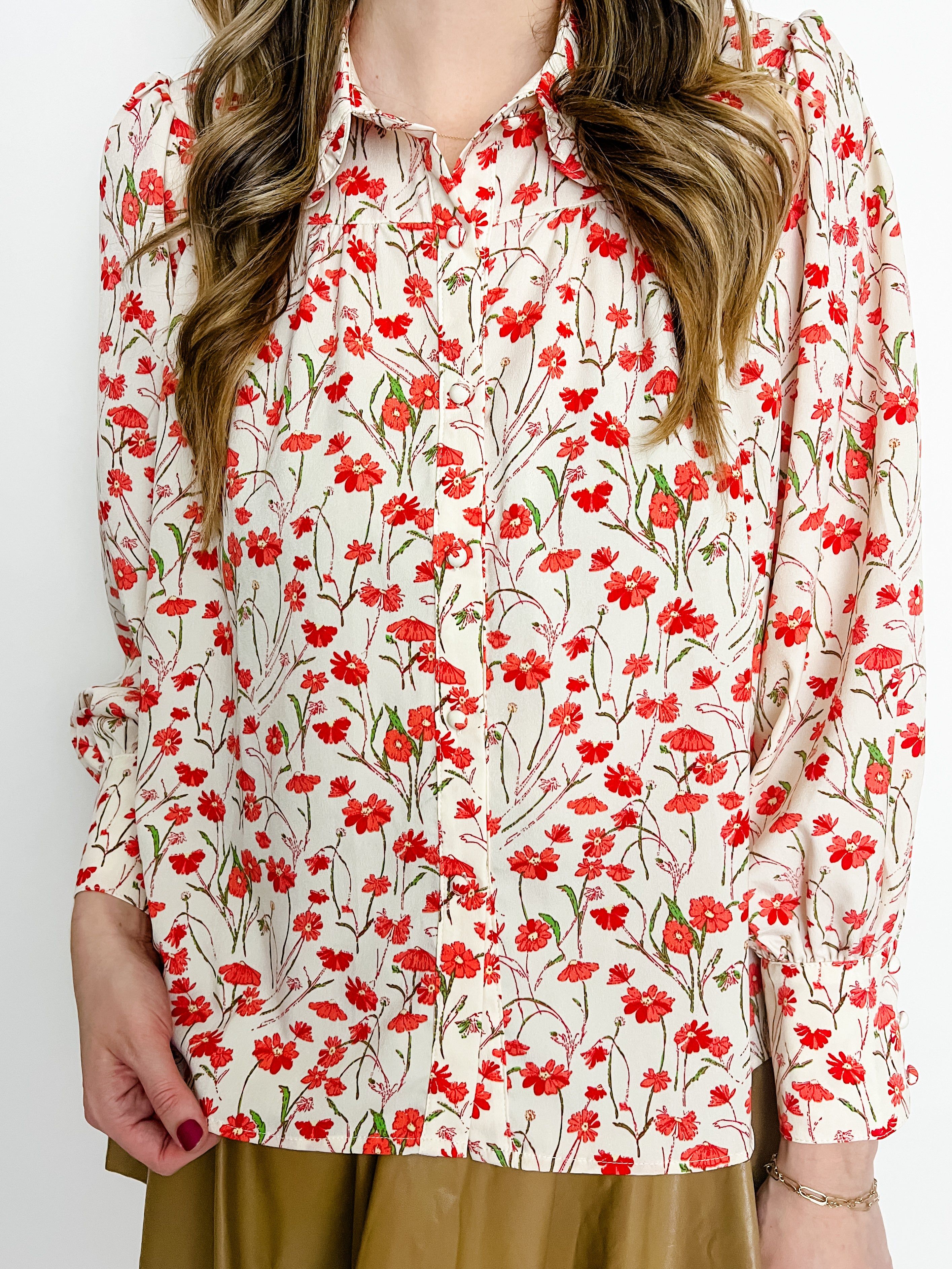 Destiny Frill Collar Floral Blouse sold by Mimosa product image thumbnail 3