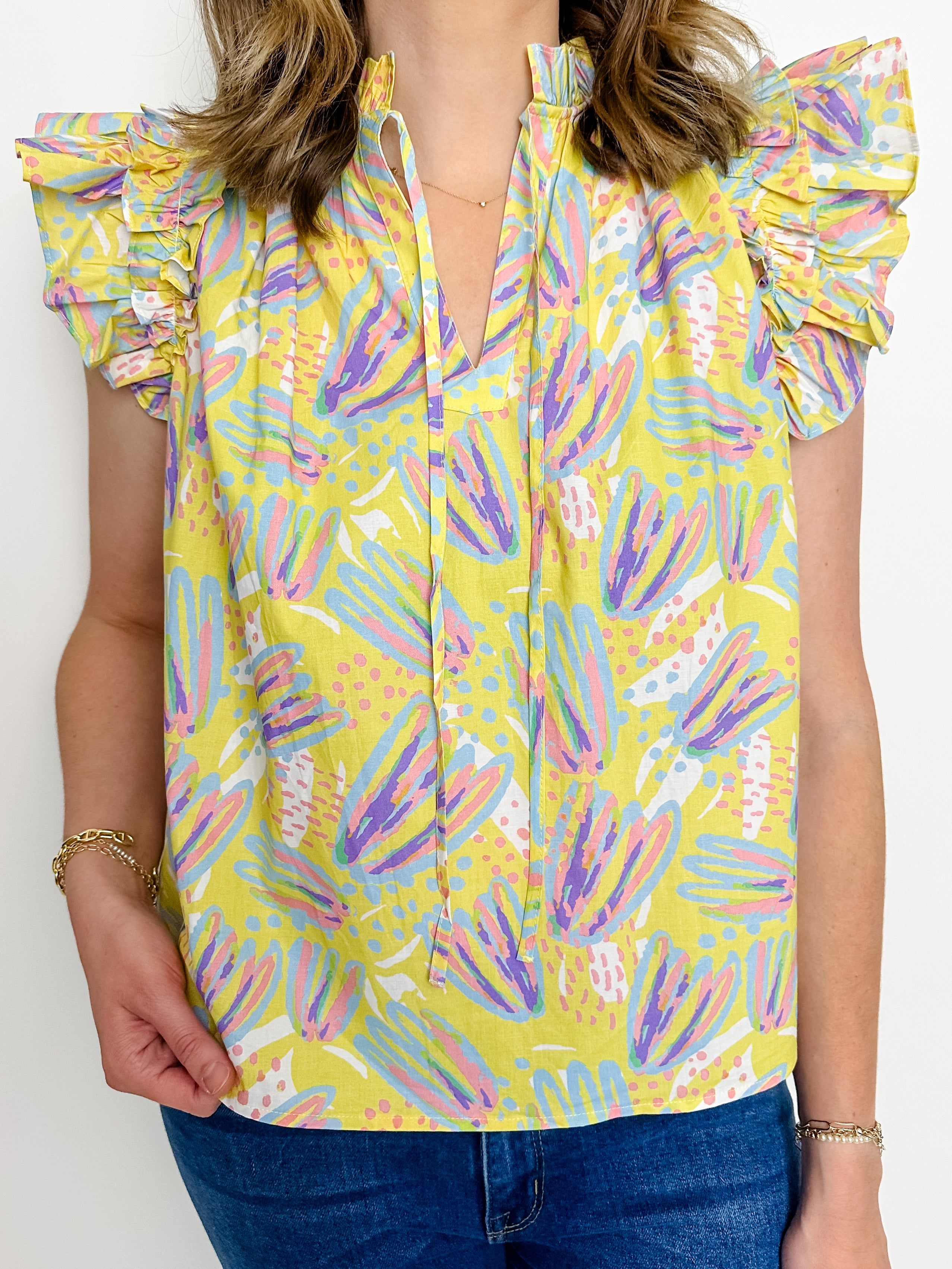 Spring Fever Ruffle Top sold by Mimosa product image thumbnail 3