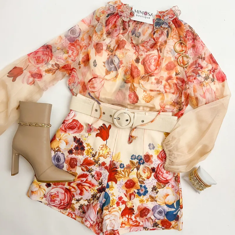 Flower Garden Sheer Blouse sold by Mimosa
