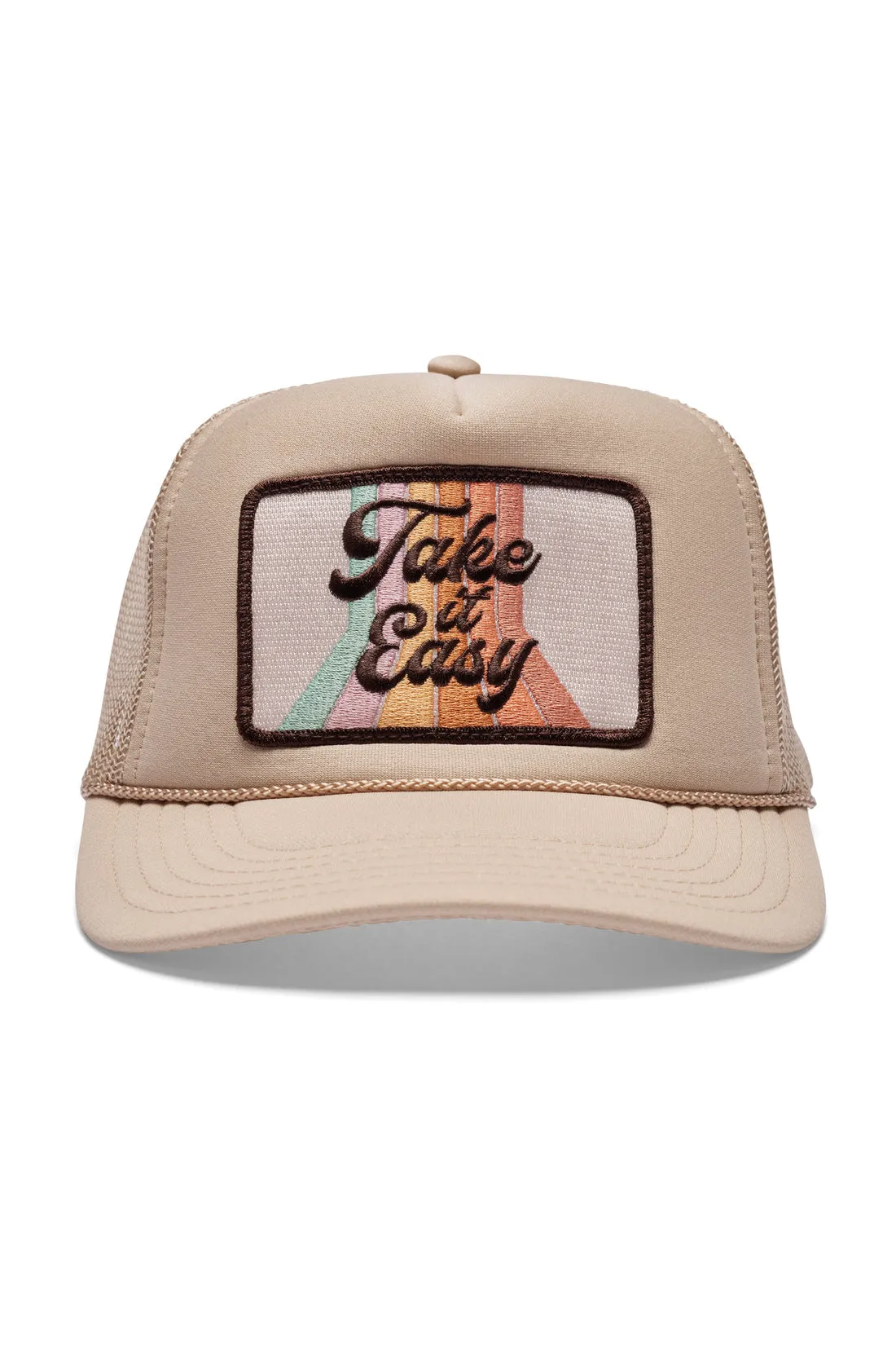 Take It Easy Neutral Trucker Hat sold by Mimosa