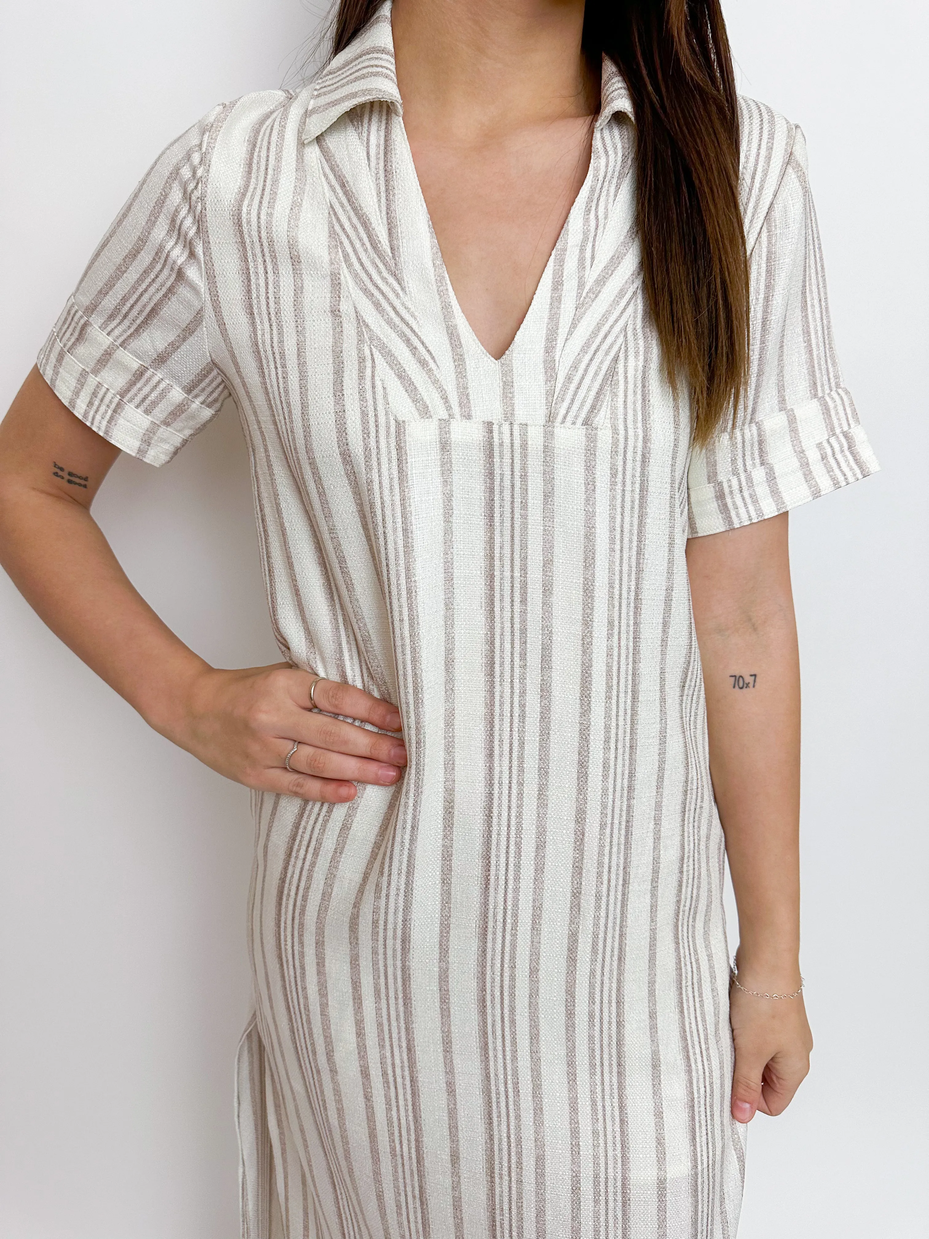 Maven Stripe Maxi Shirt Dress sold by Mimosa product image thumbnail 2