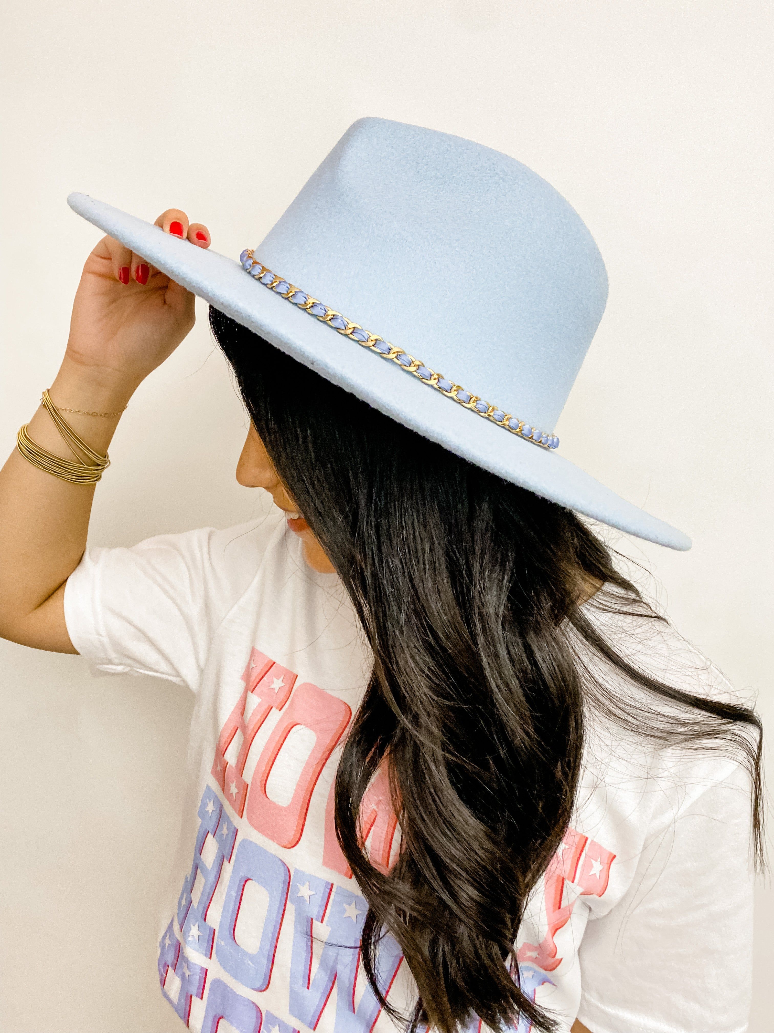 Chain Trim Felt Hat sold by Mimosa product image thumbnail 3