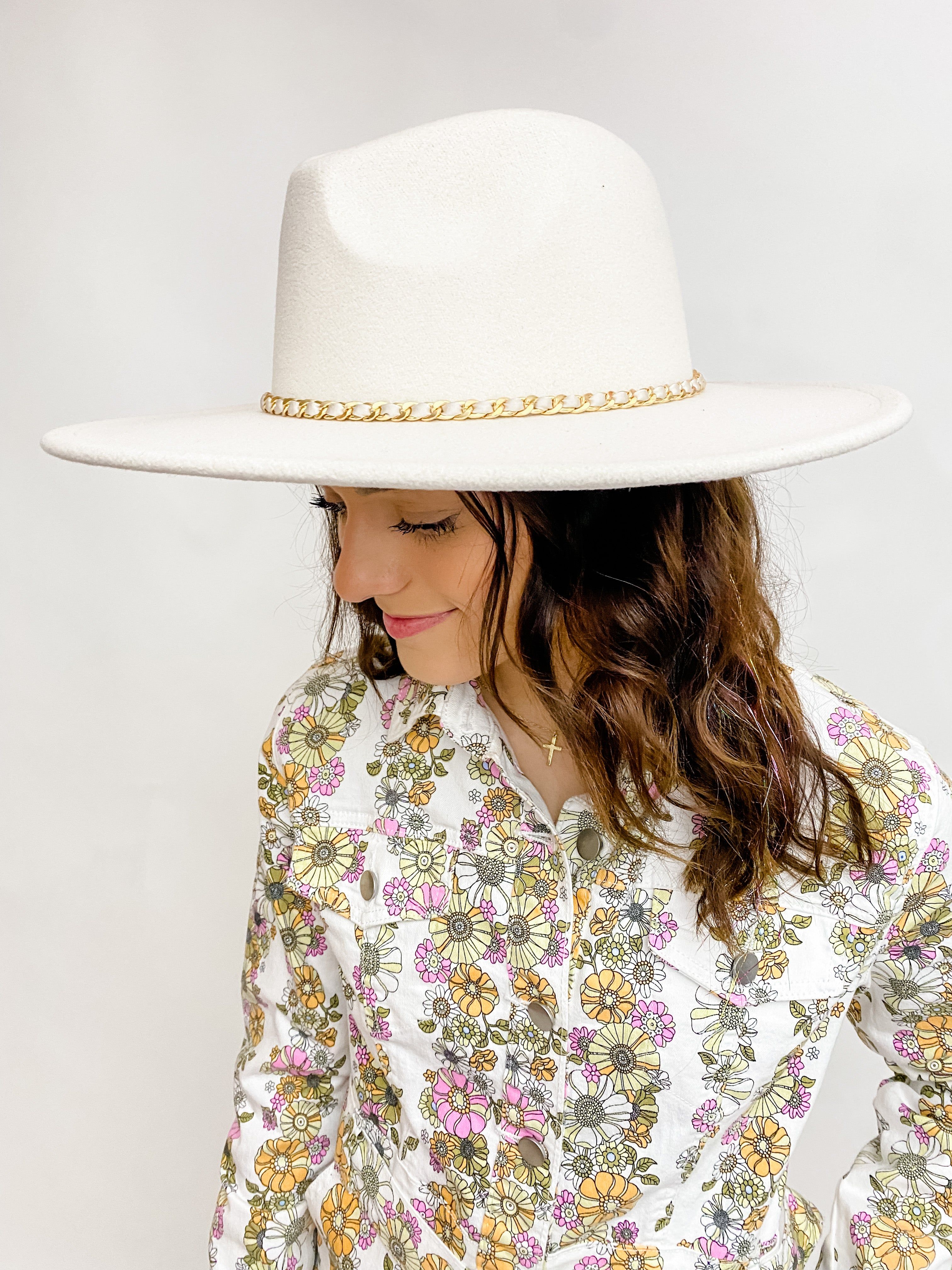 Chain Trim Felt Hat sold by Mimosa product image thumbnail 4