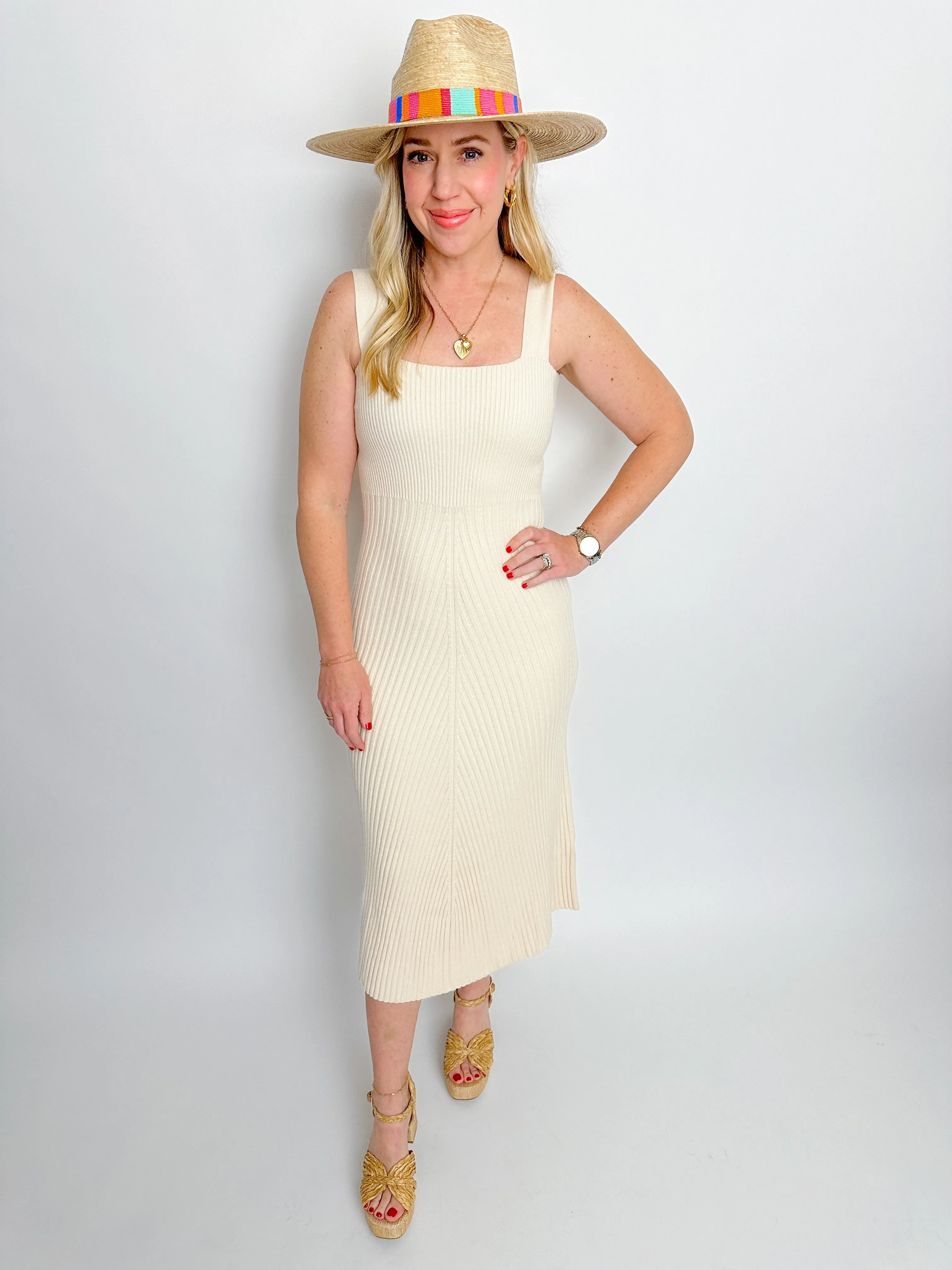 Adore You Square Neck Knit Midi Dress sold by Mimosa