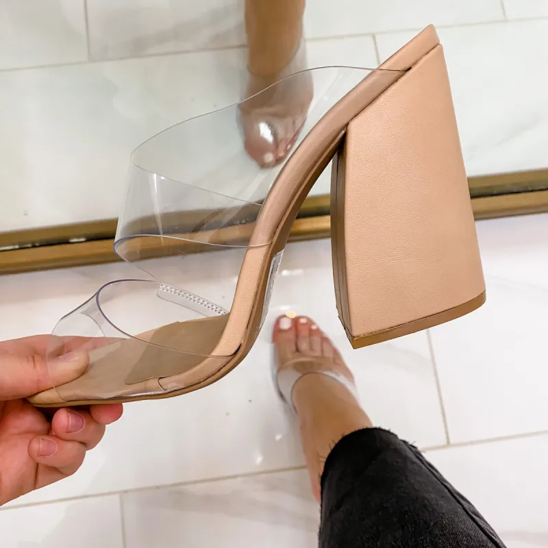 Cage Clear Mule Heel sold by Mimosa