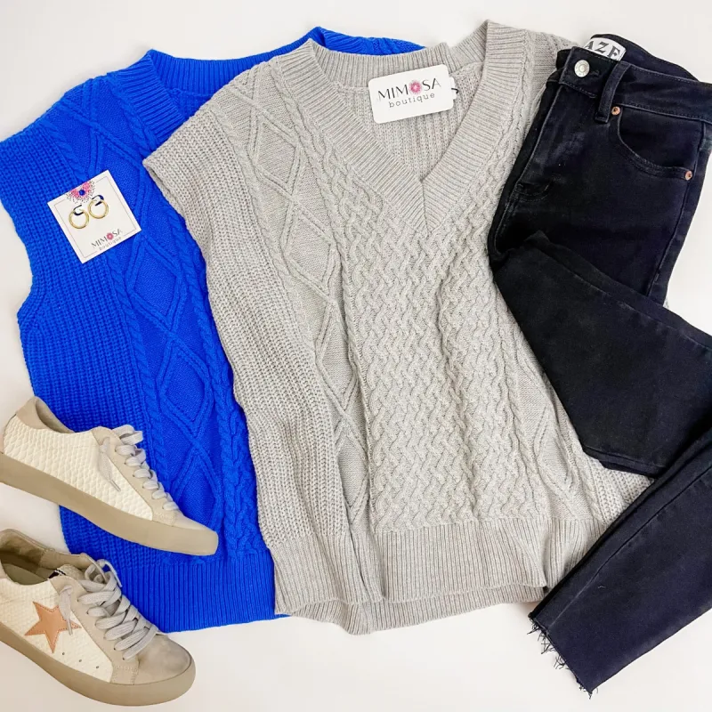 Cece Cable Oversized Sweater Vest sold by Mimosa