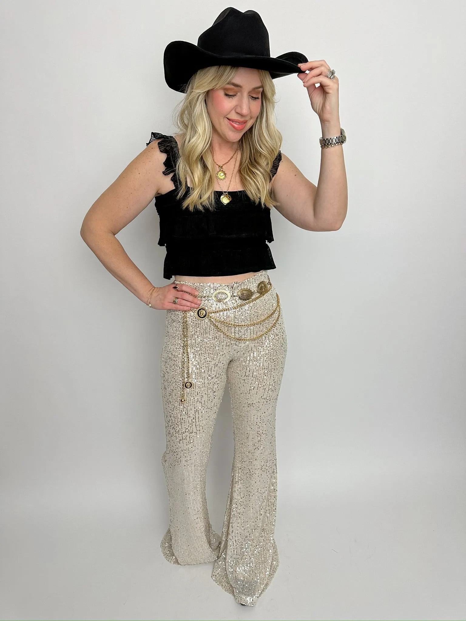 Show Out Sequin Flares sold by Mimosa product image thumbnail 3
