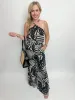 Ariele Printed Linen Halter Tank sold by Mimosa