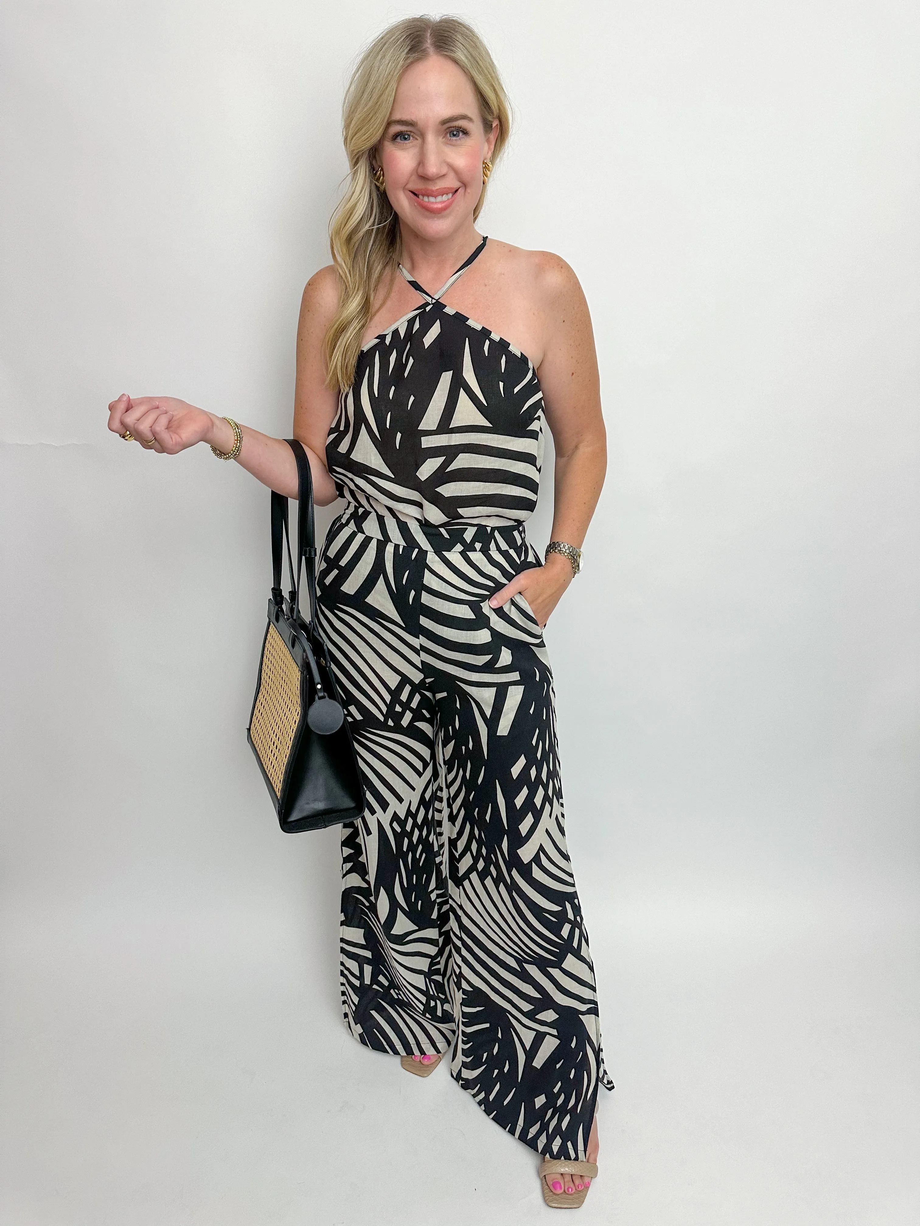 Ariele Printed Linen Halter Tank sold by Mimosa product image thumbnail 2