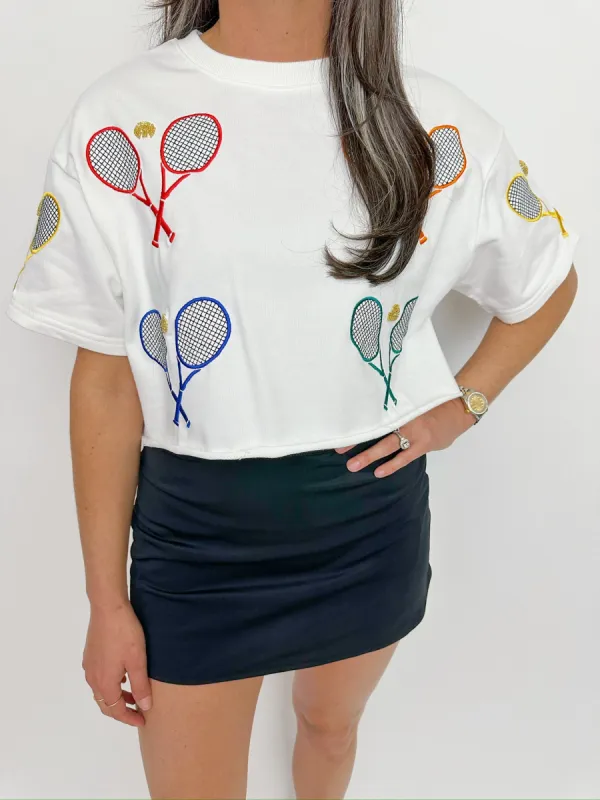 Scattered Sequin Tennis Racket Top sold by Mimosa