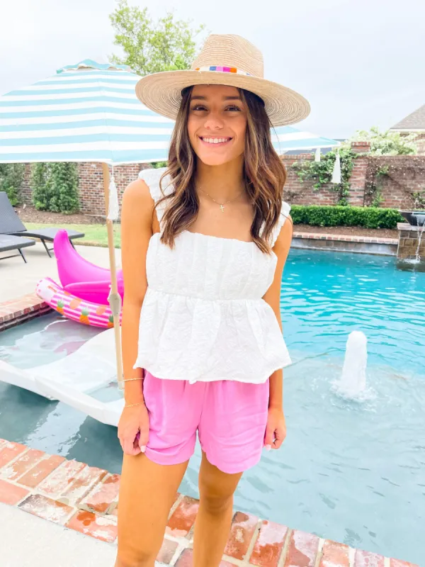 Textured Pleat Top Tank sold by Mimosa