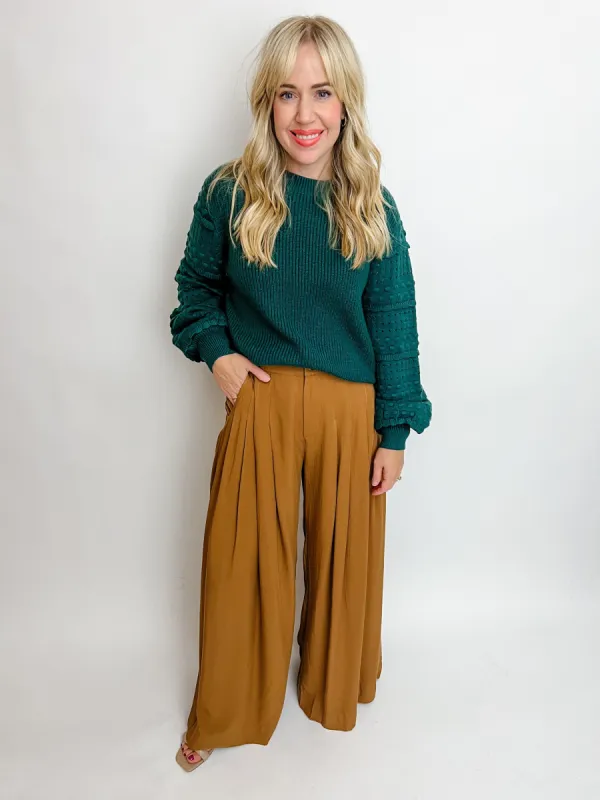 Way Out Pleated Wide Leg Trouser sold by Mimosa