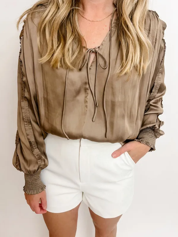 Silky Ruffle Blouse sold by Mimosa