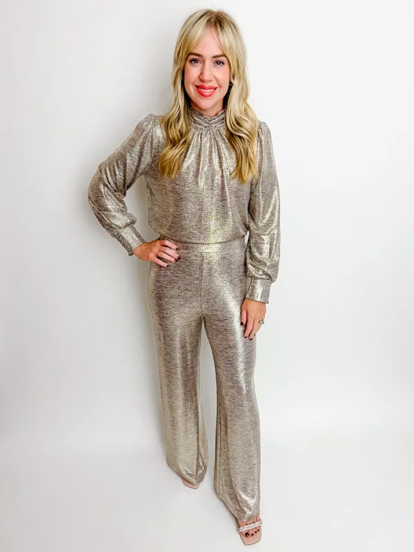 Champagne Shower Wide Leg Pant sold by Mimosa