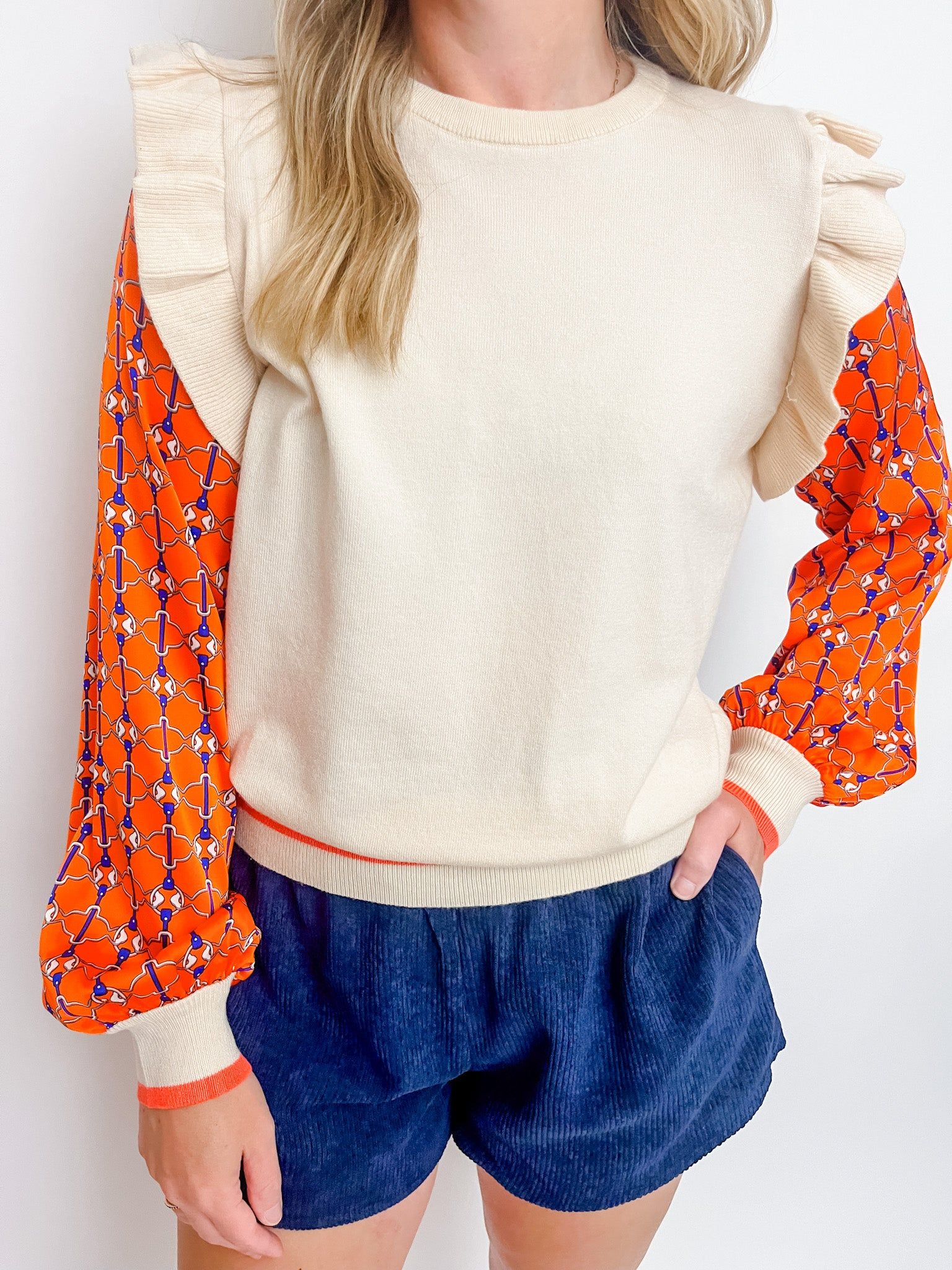 Iris Interlocking Mixed Sweater Top sold by Mimosa product image thumbnail 2