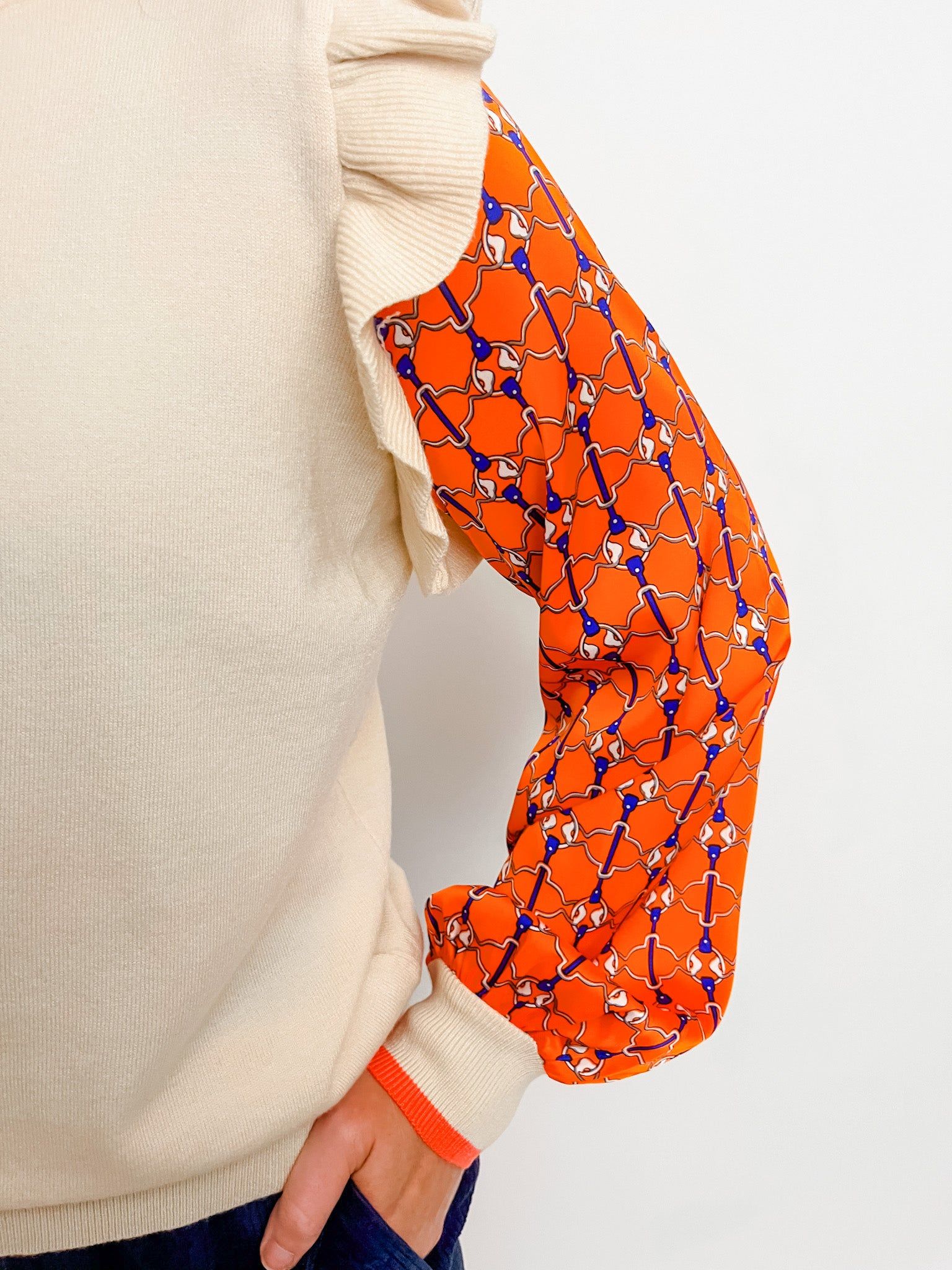 Iris Interlocking Mixed Sweater Top sold by Mimosa product image thumbnail 3