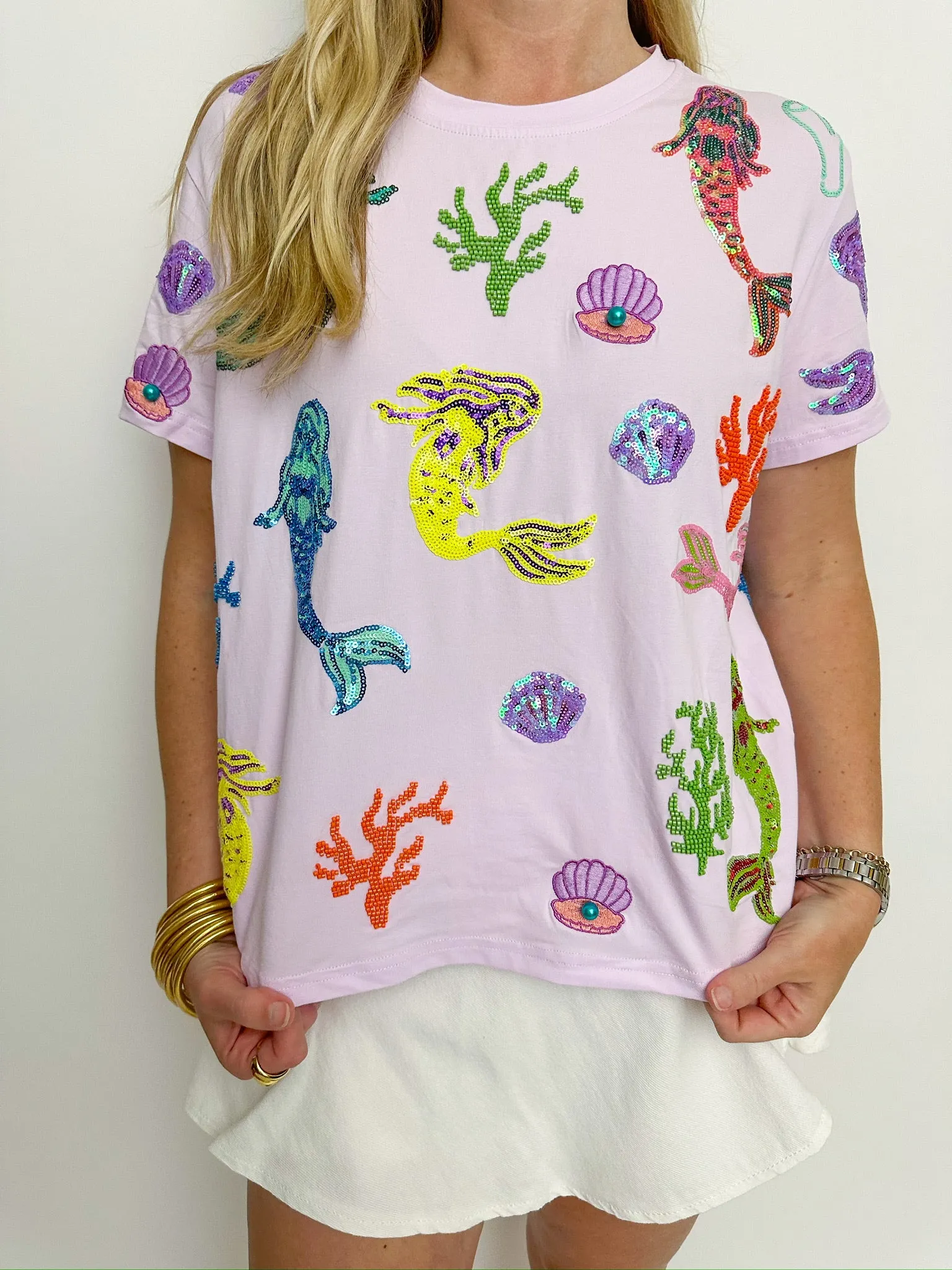 Mermaid & Sea Sequin Tee sold by Mimosa product image thumbnail 2