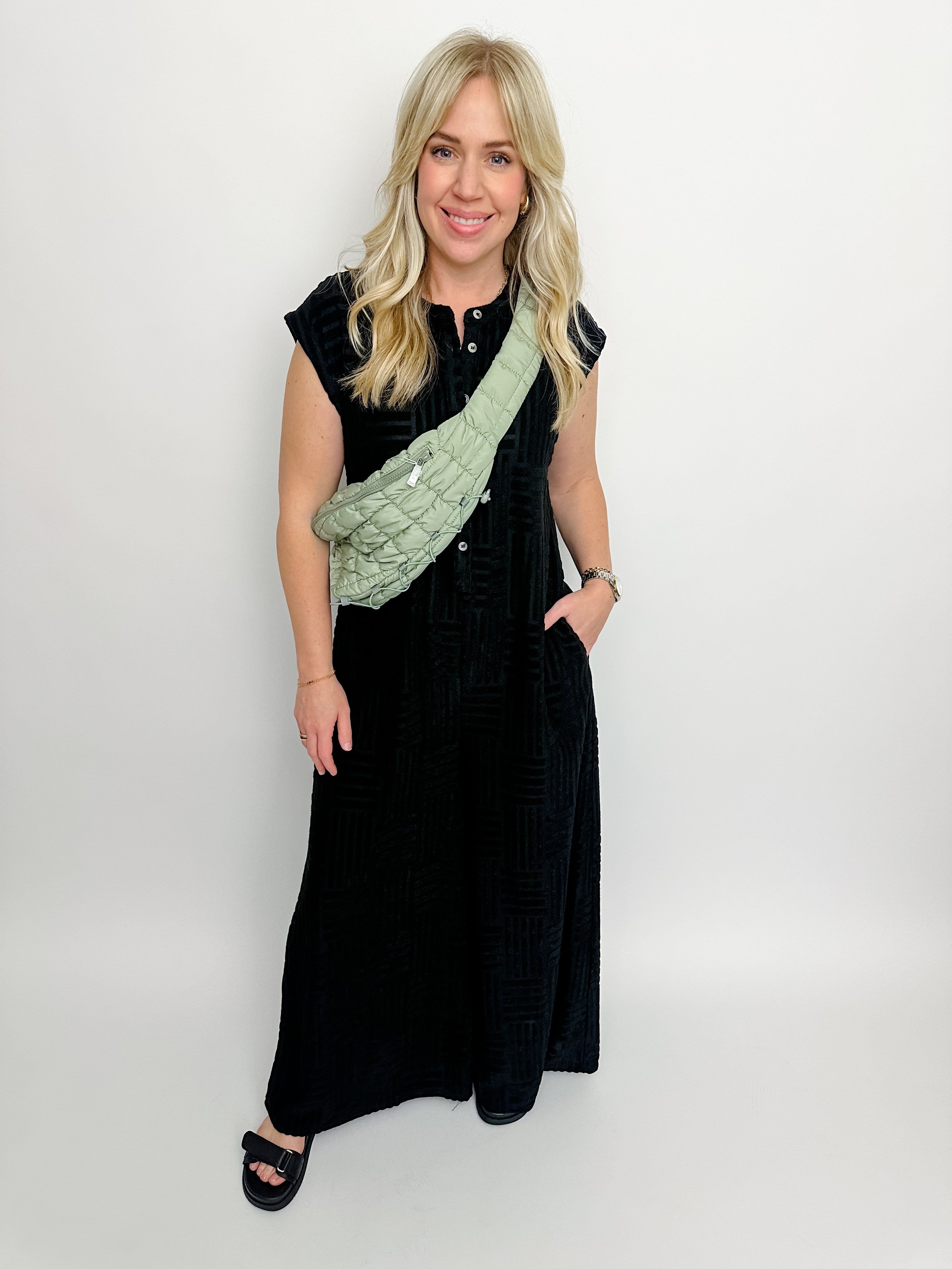 Beck Textured Wide Leg Jumpsuit sold by Mimosa product image thumbnail 3
