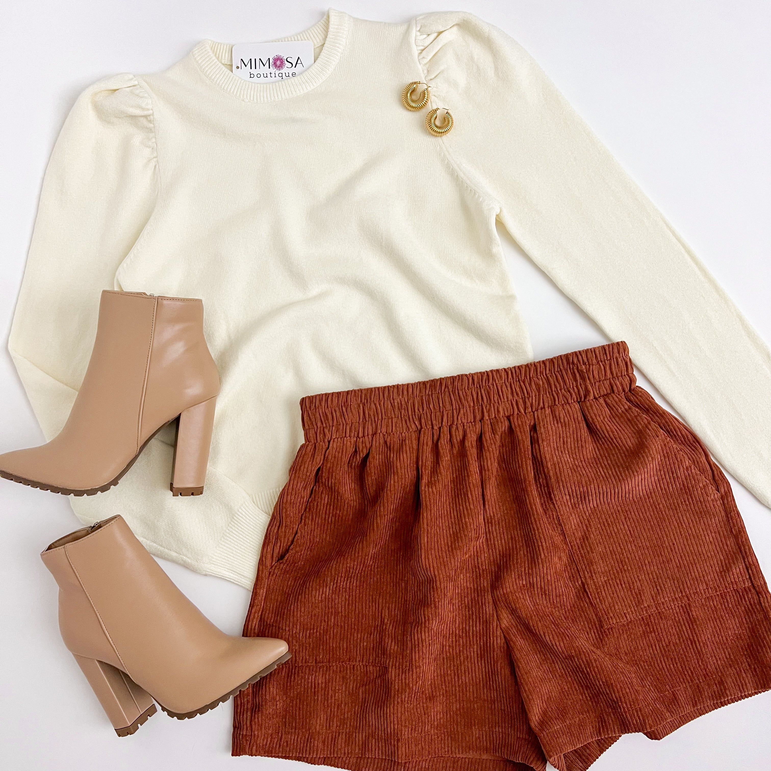 Puff Sleeve Solid Sweater Top sold by Mimosa product image thumbnail 2