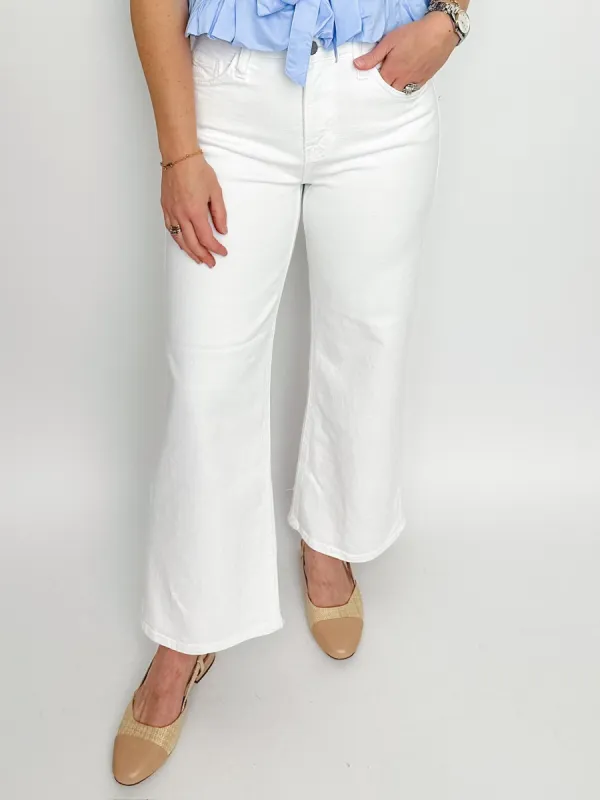 JBD High Rise Cropped Wide Leg White sold by Mimosa