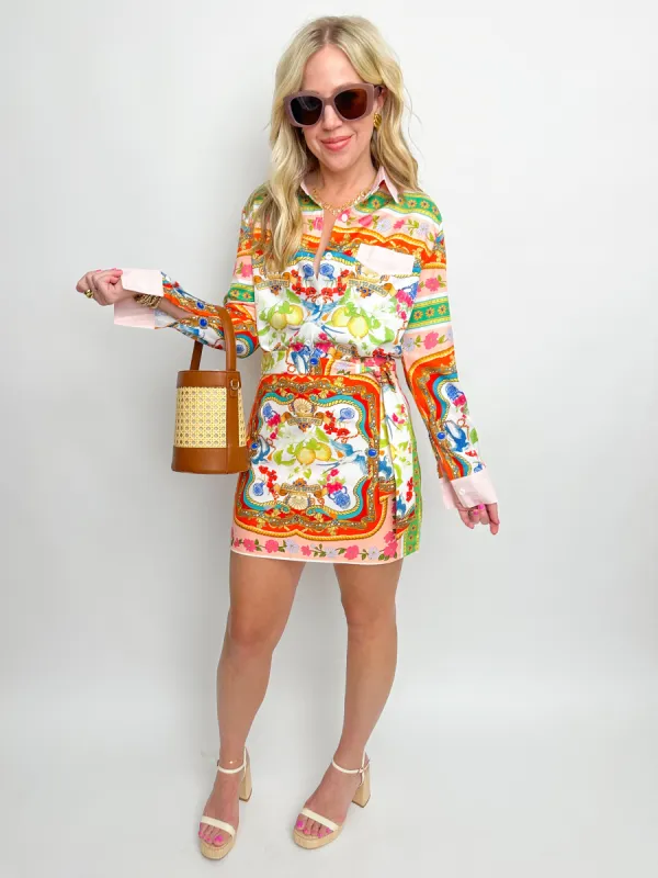 Maldives Printed Button Up Blouse sold by Mimosa