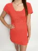 Destination Mini Dress Coral Crochet sold by Mimosa