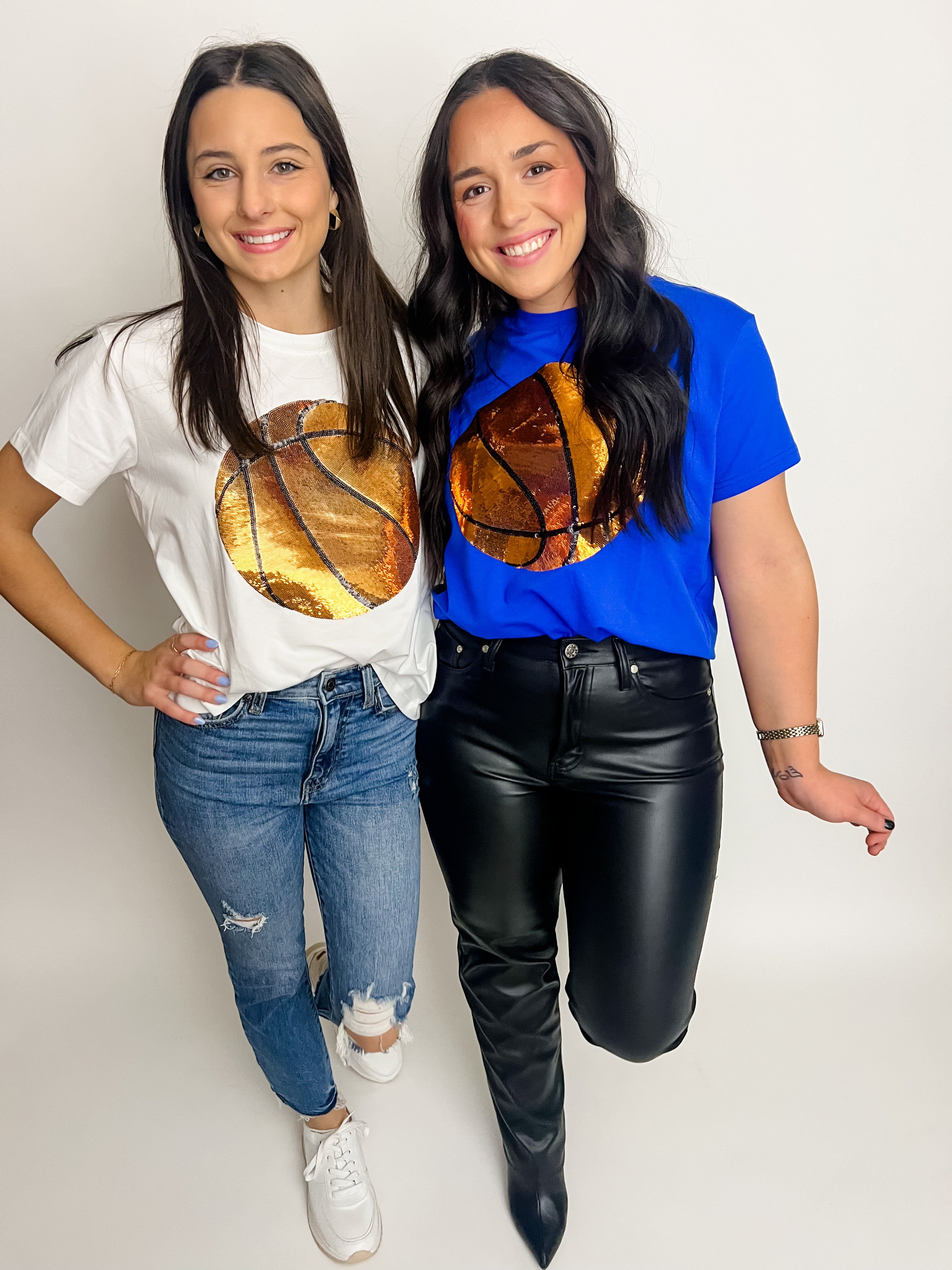 Sequin Basketball Tee White sold by Mimosa