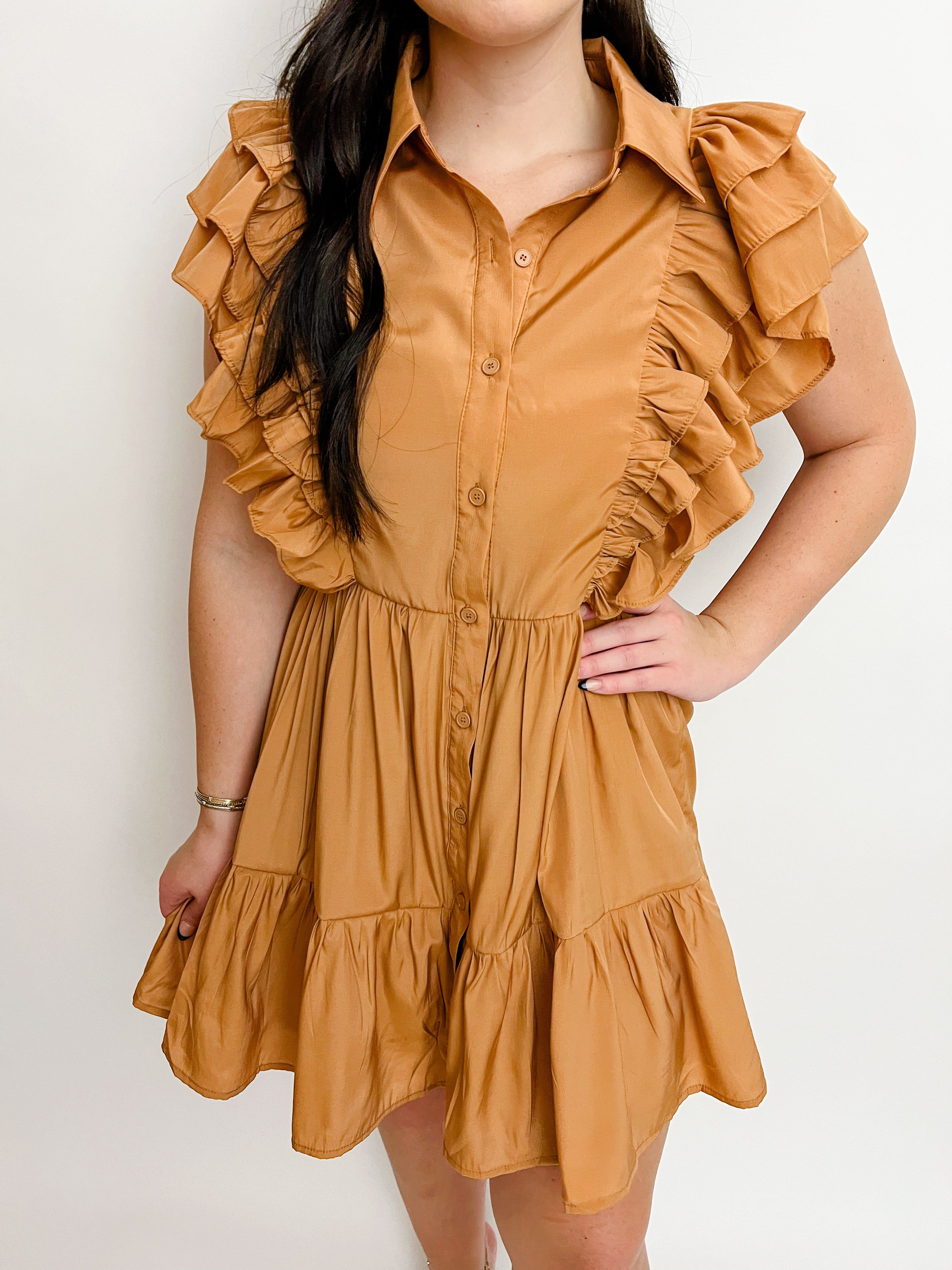 Ruffle Button Up Dress sold by Mimosa product image thumbnail 3