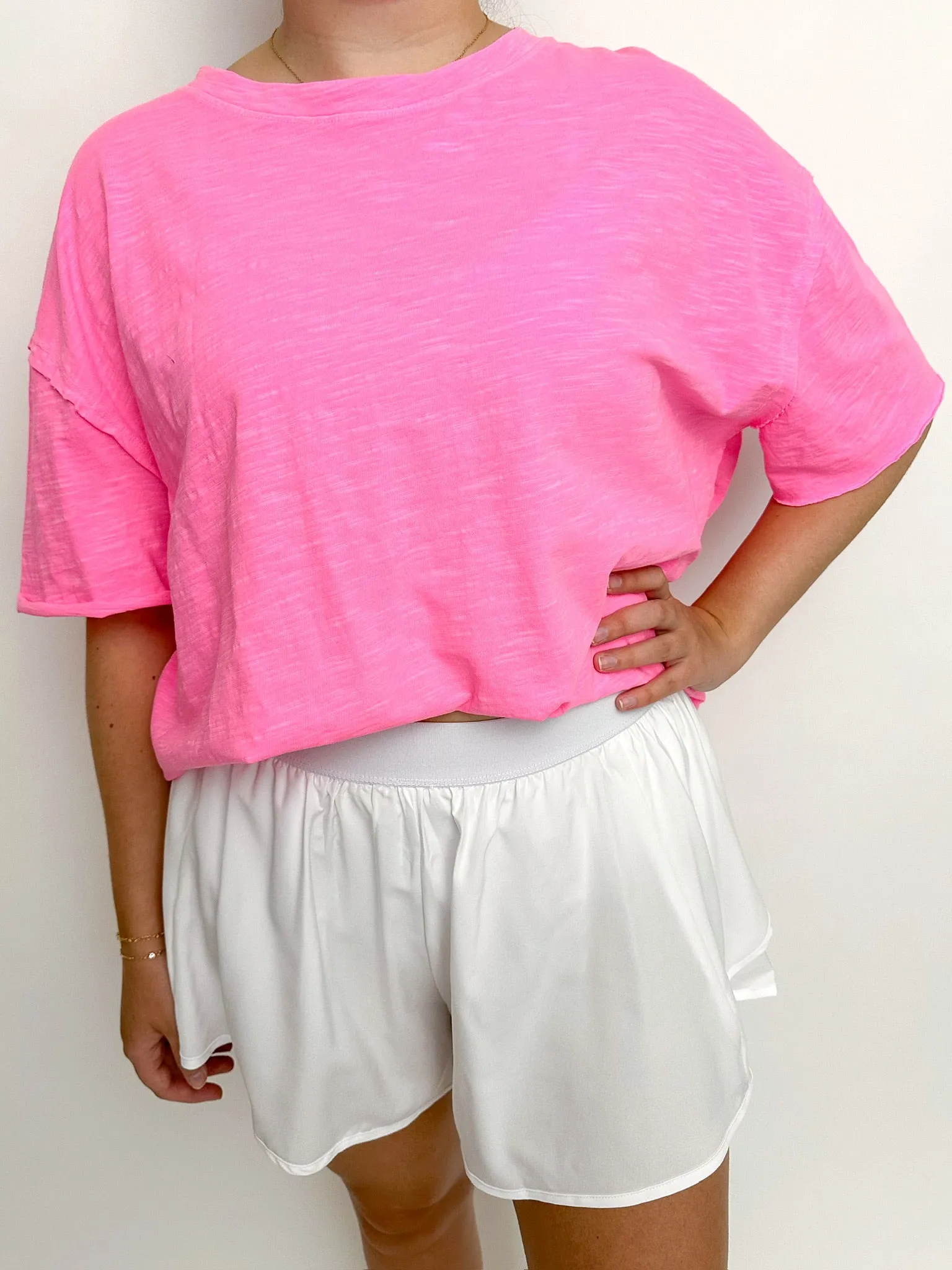 Drop Shoulder Raw Edge Tee sold by Mimosa