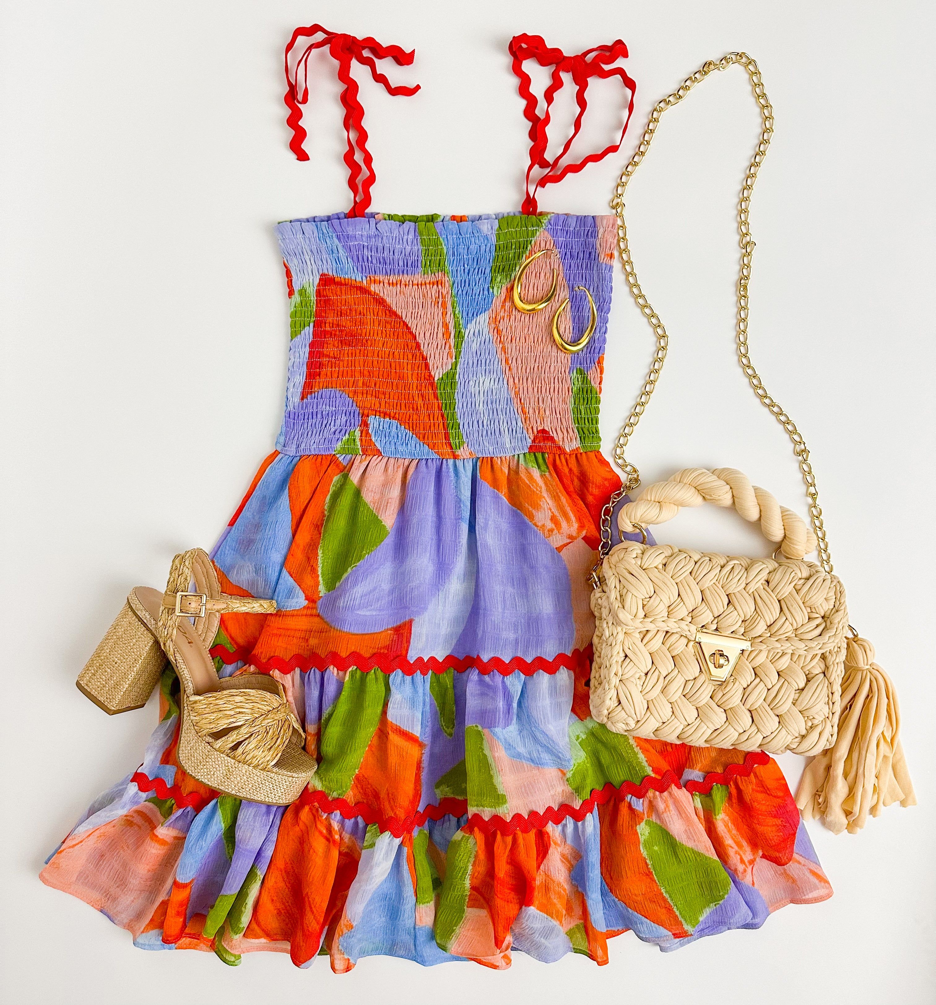 Ella Abstract Mini Dress sold by Mimosa