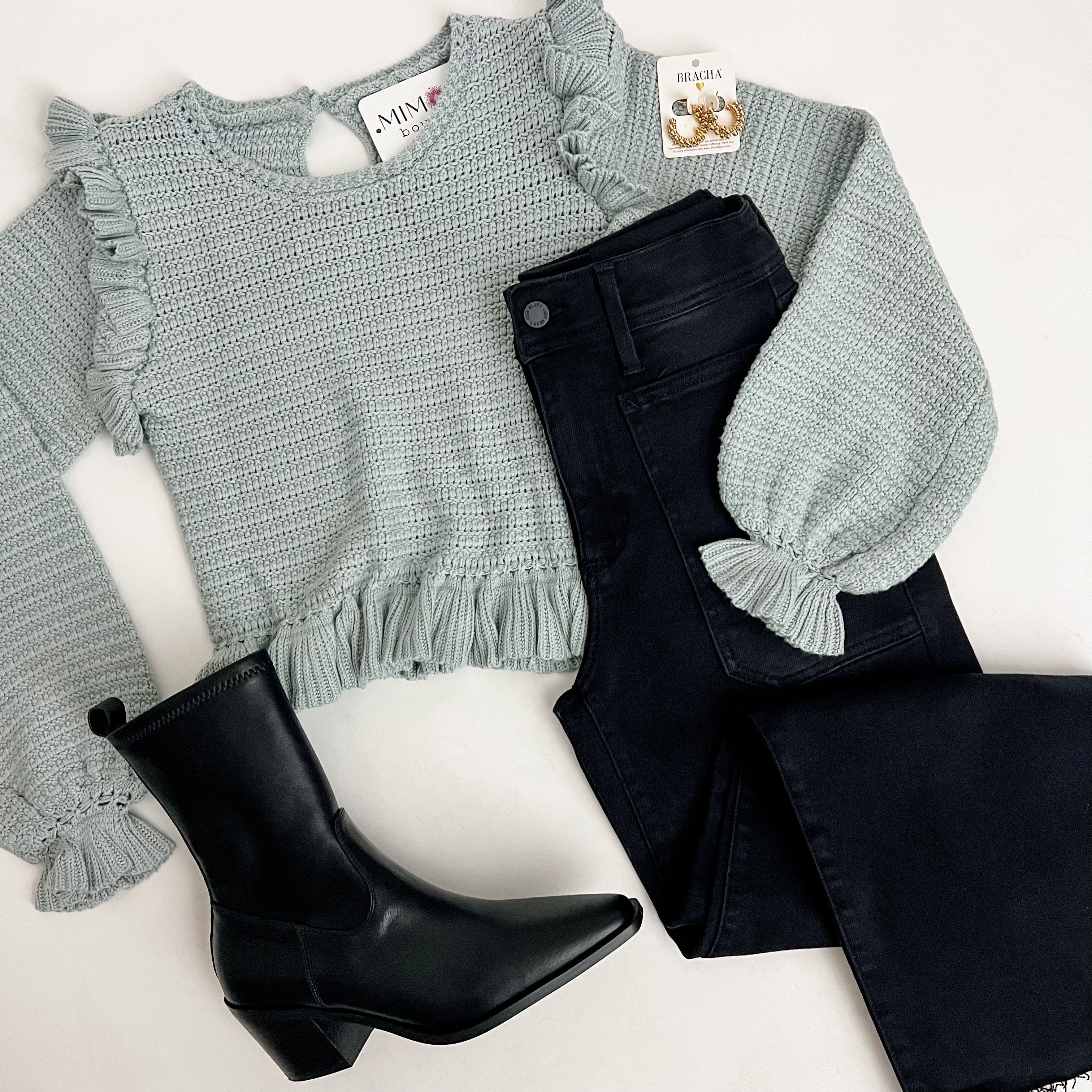 All The Frills Knit Sweater Top sold by Mimosa