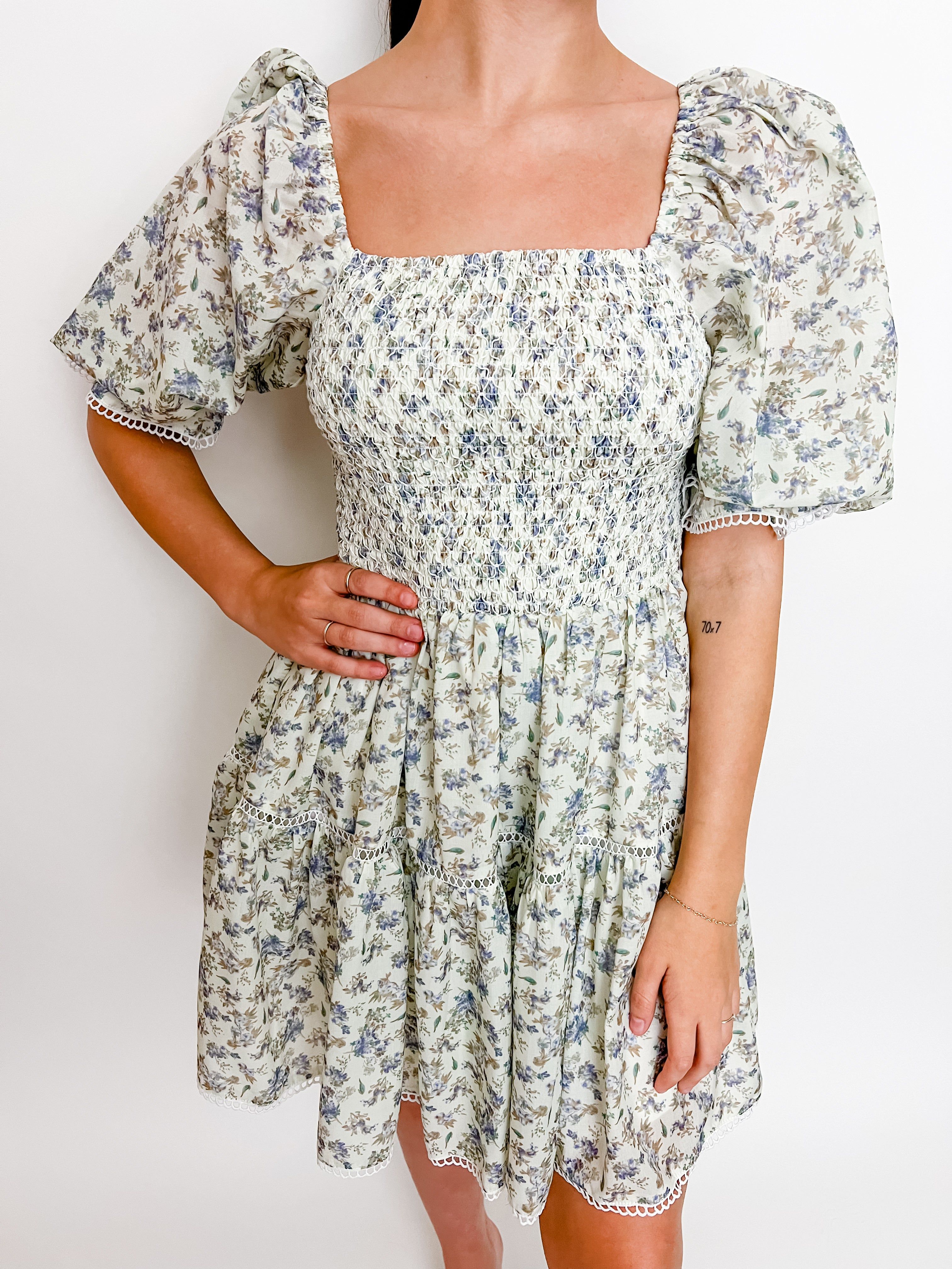 Emery Floral Tiered Mini Dress sold by Mimosa product image thumbnail 2