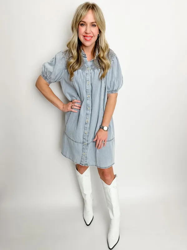 Denim Darlin' Mini Dress sold by Mimosa