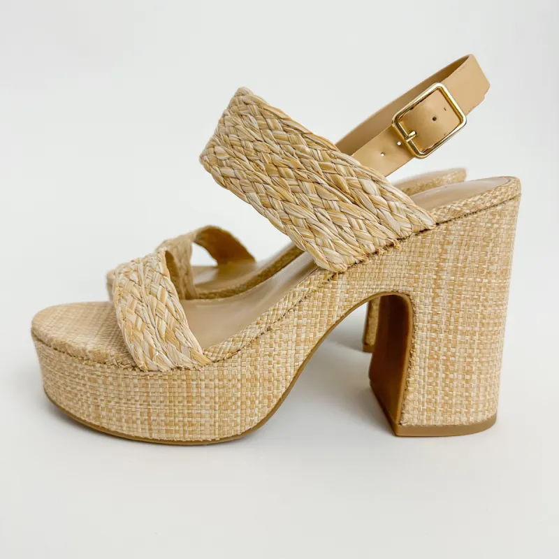 Home Raffia Slingback Platform Heel sold by Mimosa