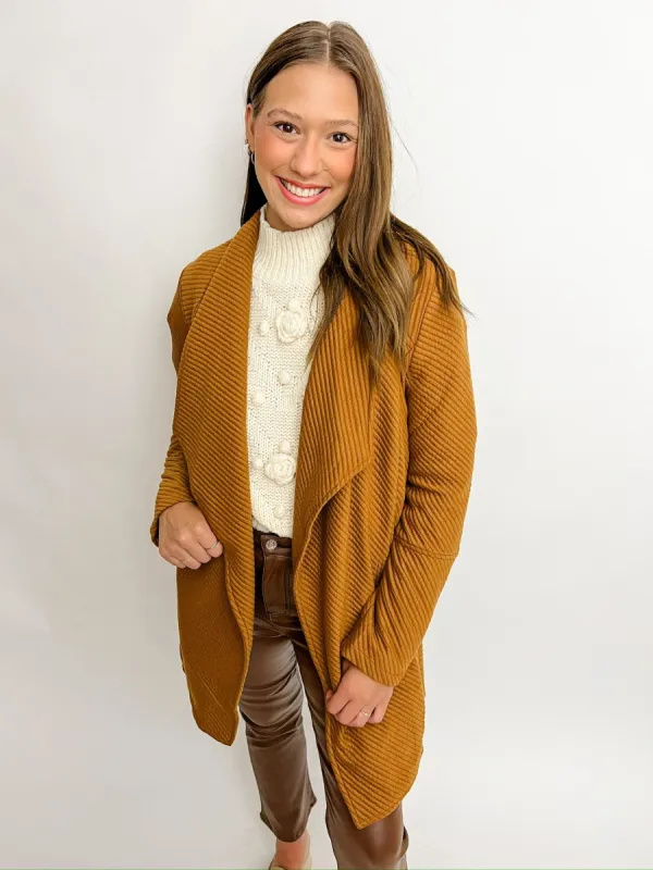 Out and About Open Front Cardi sold by Mimosa