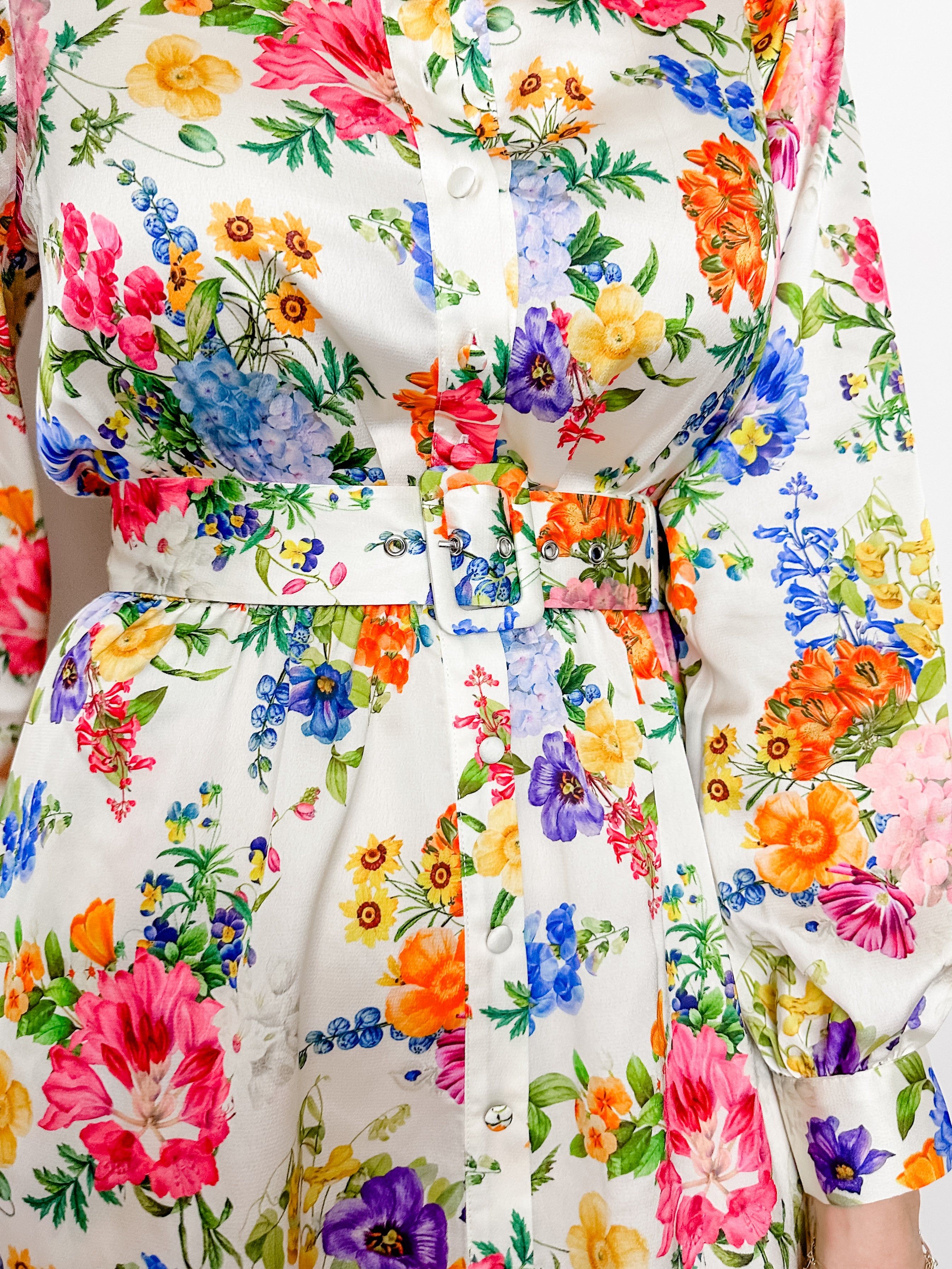 Carrie Collared Dress Ivory Botanical Floral sold by Mimosa product image thumbnail 2