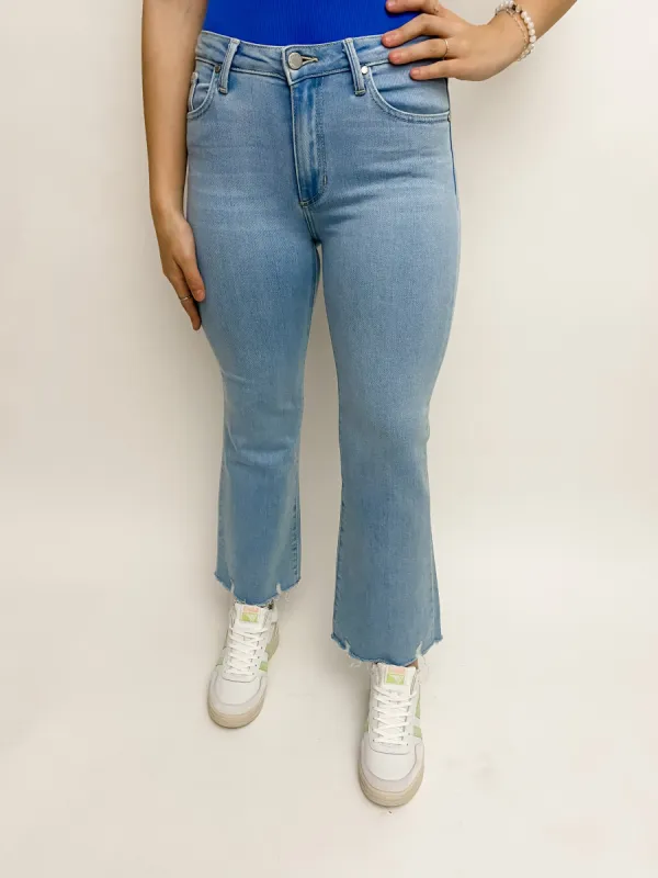 JBD High Rise Crop Flare Light Wash sold by Mimosa