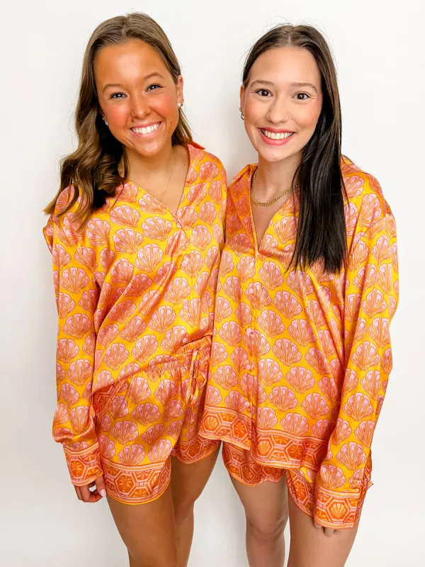 Early Riser PJ Set Shells Silky sold by Mimosa